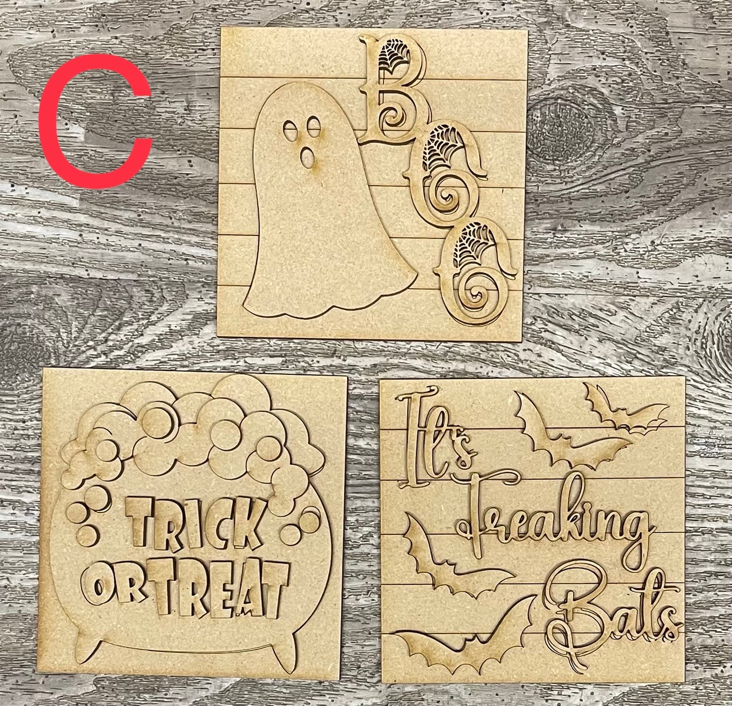 Sets of 3 Halloween Blocks only Kit, DIY Unpainted Wooden Kit, DIY Blocks for Leaning Ladder Kit (Copy)