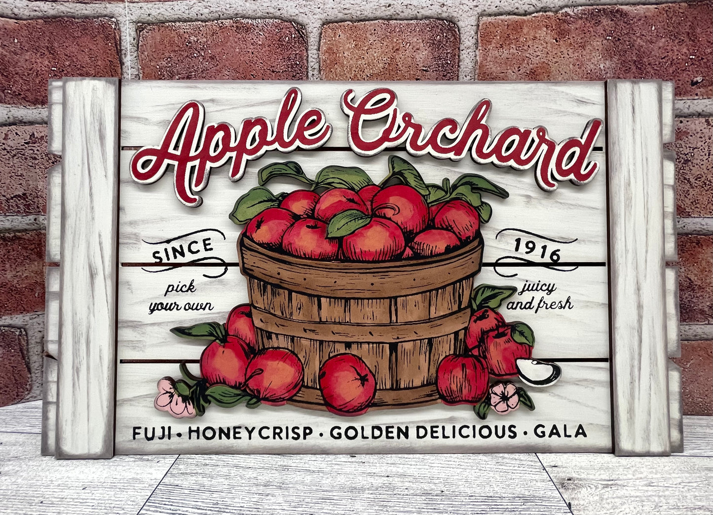 Apple Orchard Encore sign - unpainted wooden cutouts, ready for you to paint