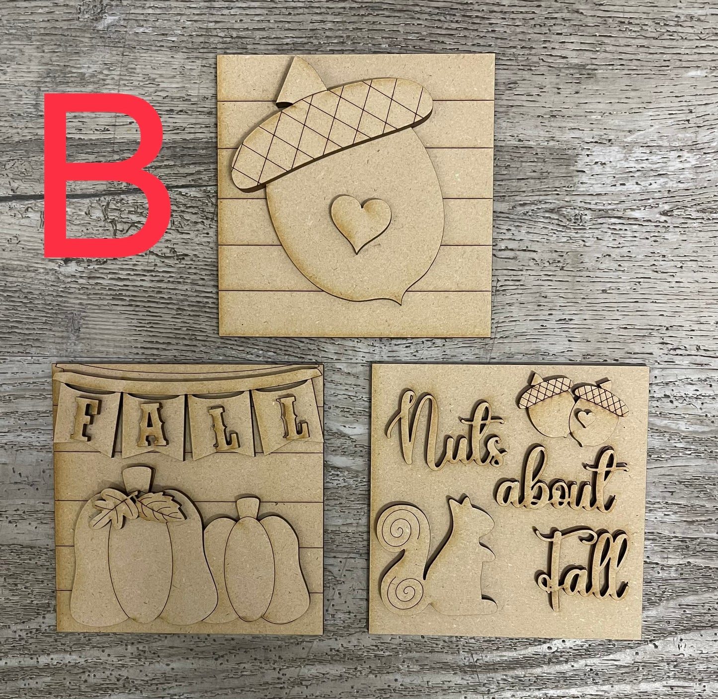 Sets of 3 Fall Blocks only Kit, DIY Unpainted Wooden Kit, DIY Blocks for Leaning Ladder Kit