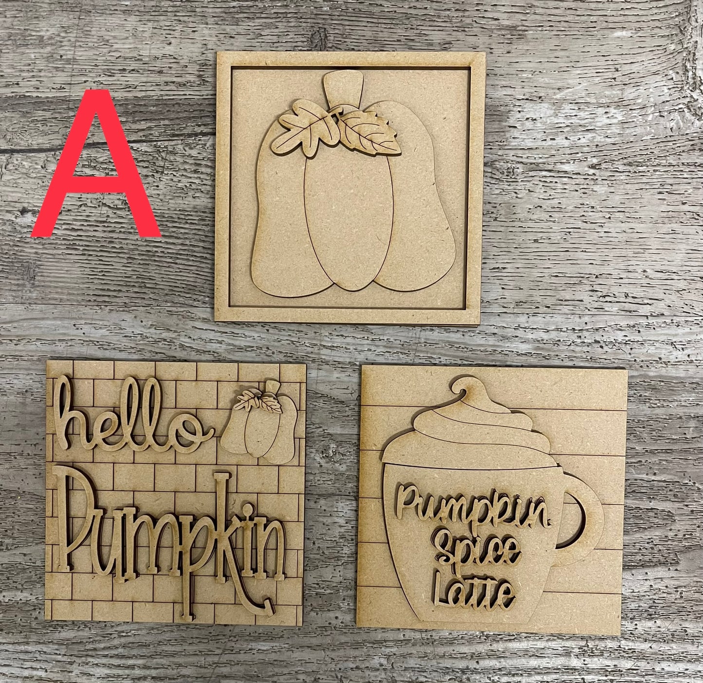 Sets of 3 Fall Blocks only Kit, DIY Unpainted Wooden Kit, DIY Blocks for Leaning Ladder Kit