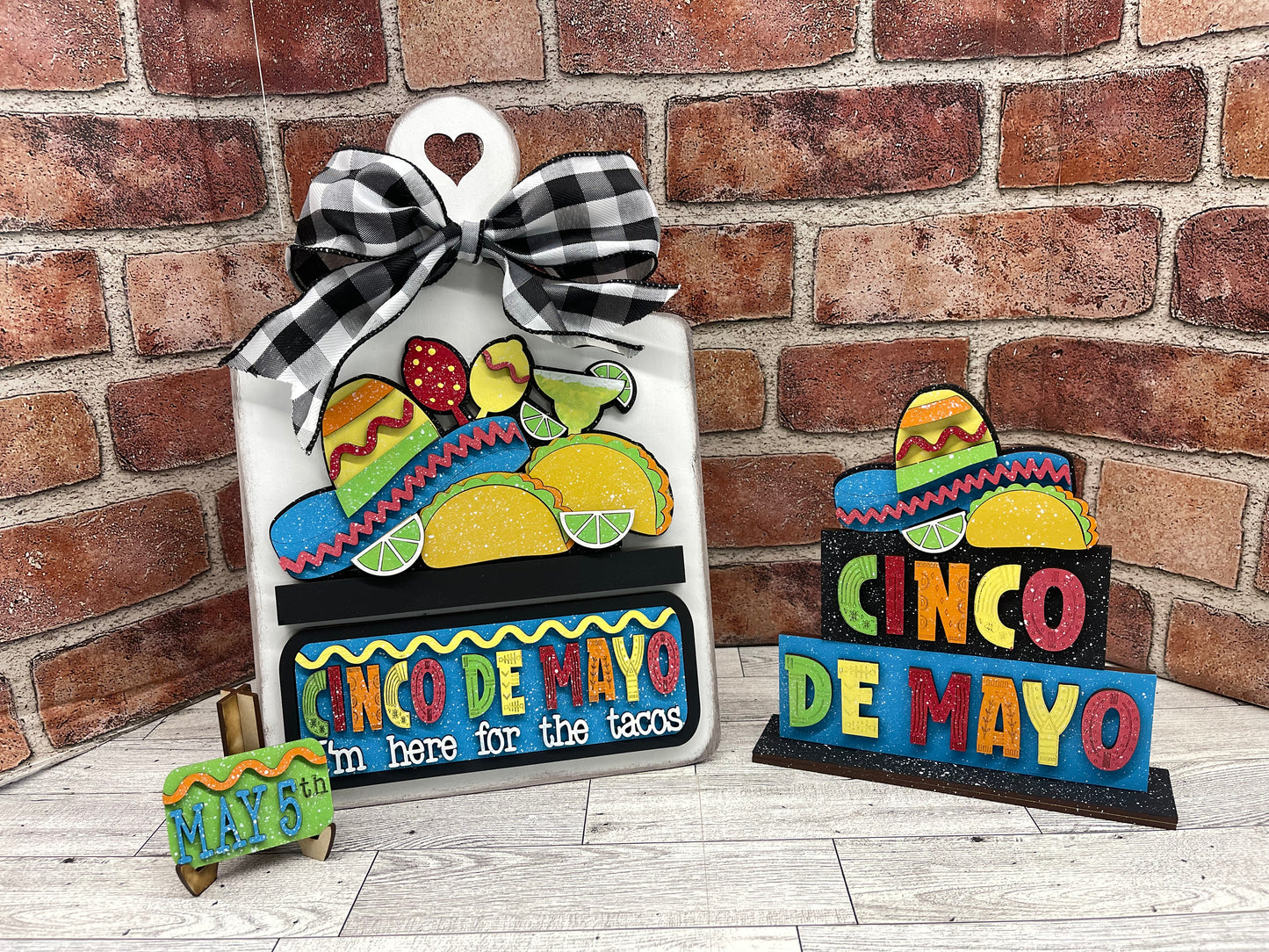 Cinco De Mayo word kit - wood pieces, unpainted wood cutouts, ready for you to paint, scrapbook paper is not included