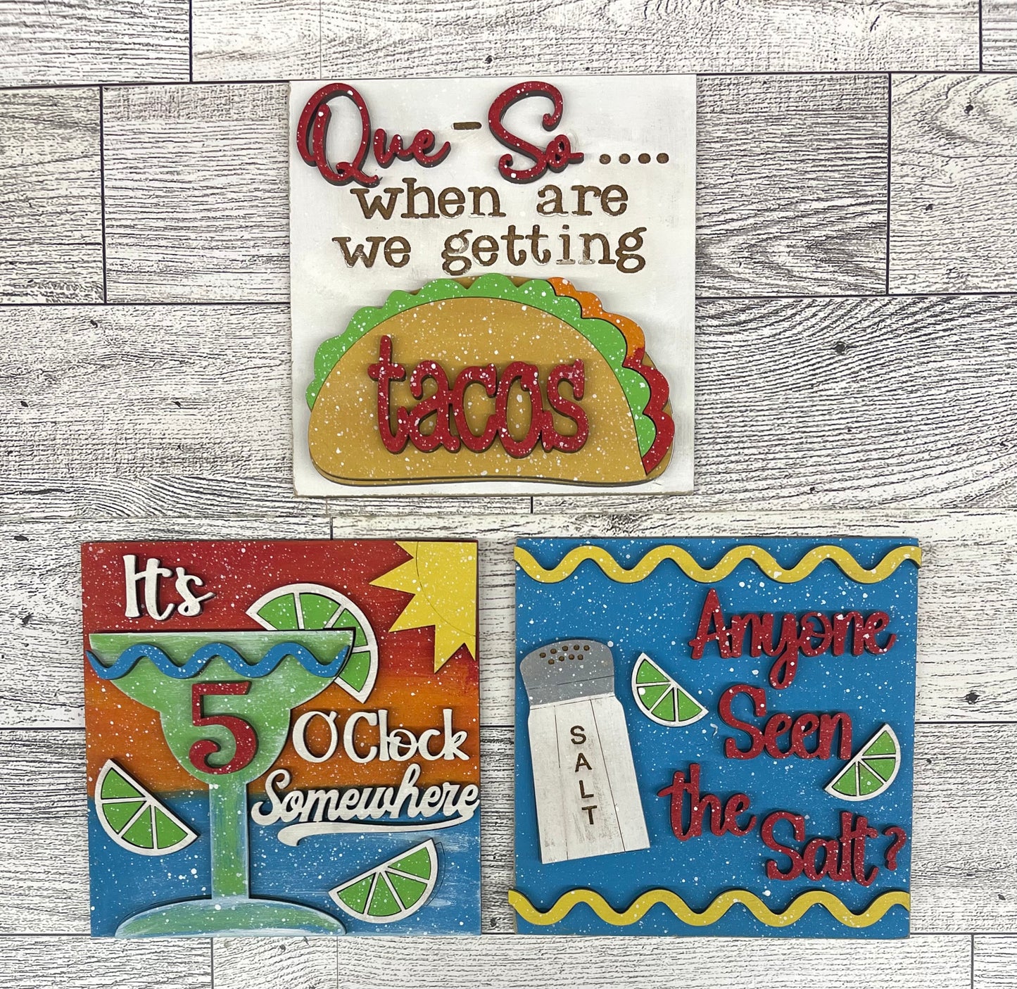 Cinco De Mayo Blocks only Kit, DIY Unpainted Wooden Kit, DIY Blocks for Leaning Ladder Kit