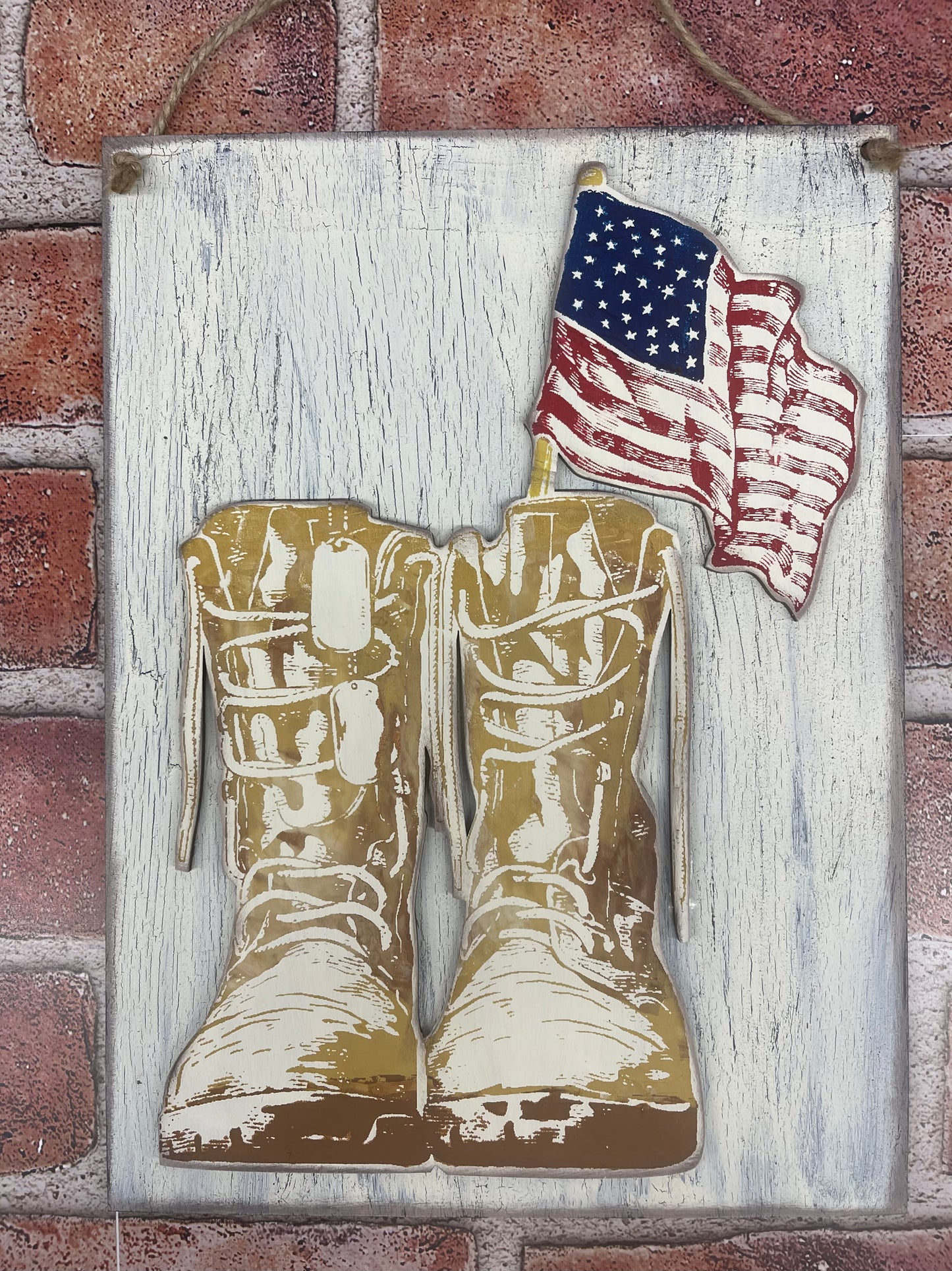 Veteran Boots Sign Cutouts, unpainted wooden cutouts - ready for you to paint