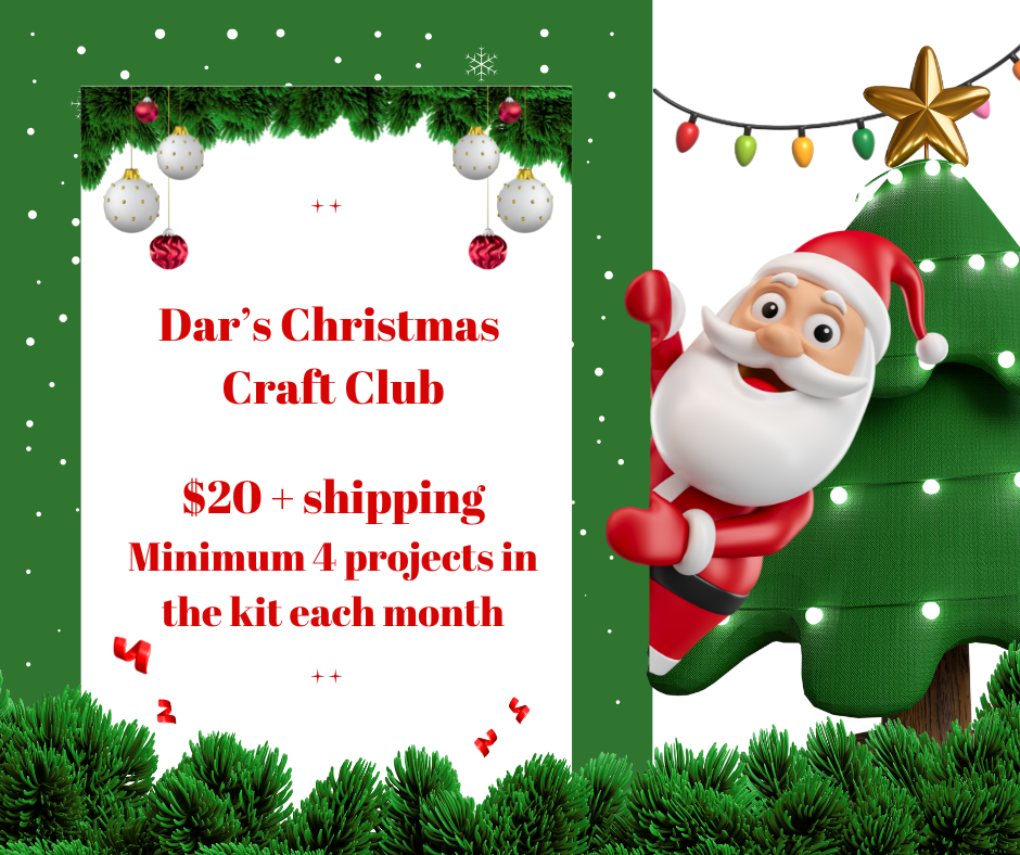 July - Dar's Christmas Craft Club - unpainted wood cutouts, ready for you to paint
