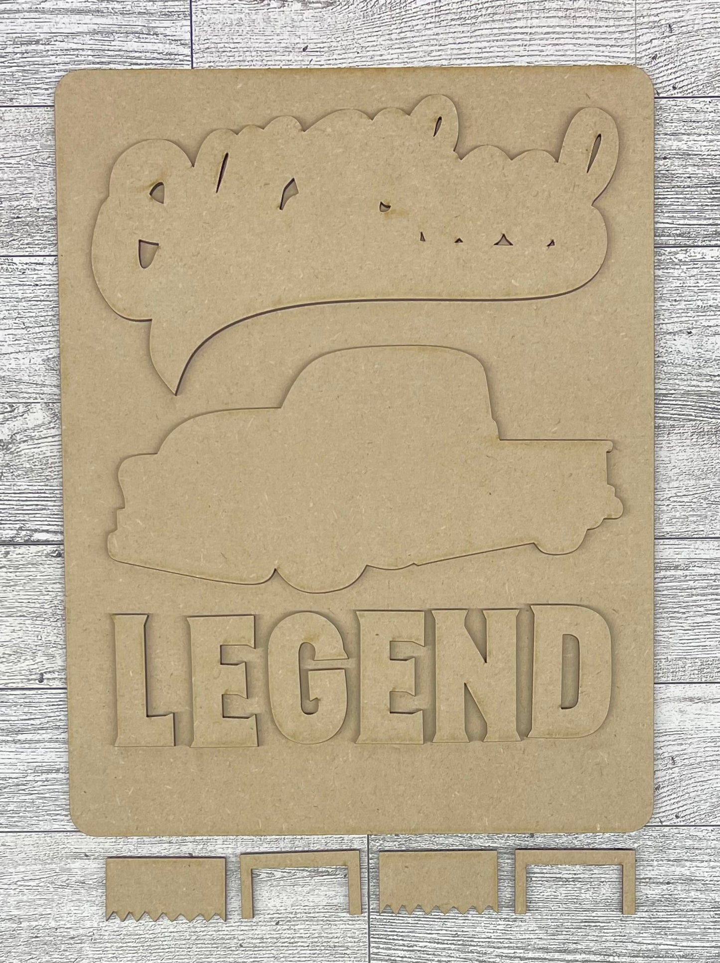Old School Legend - unpainted wooden cutouts, ready for you to paint