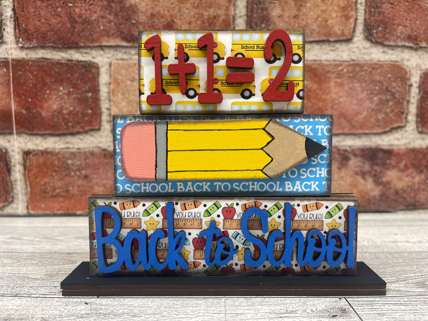 Teacher word stacker kits - wood pieces, unpainted wood cutouts, ready for you to paint, scrapbook paper is not included lol