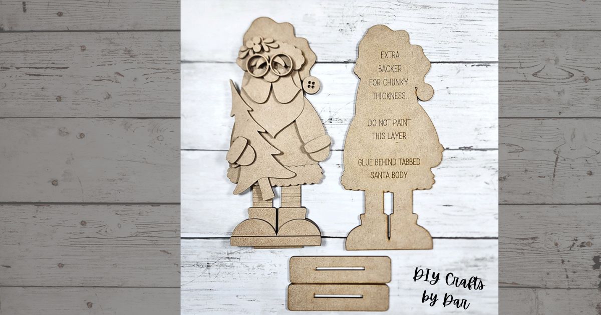 Jolly St. Nick Stander - unpainted wood cutouts, ready for you to paint