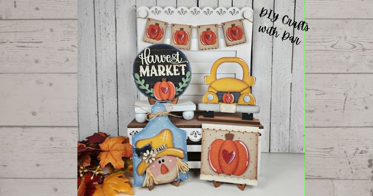 Fall Scarecrow Decor Set - Tiered Tray Set - unpainted ready for you to finish