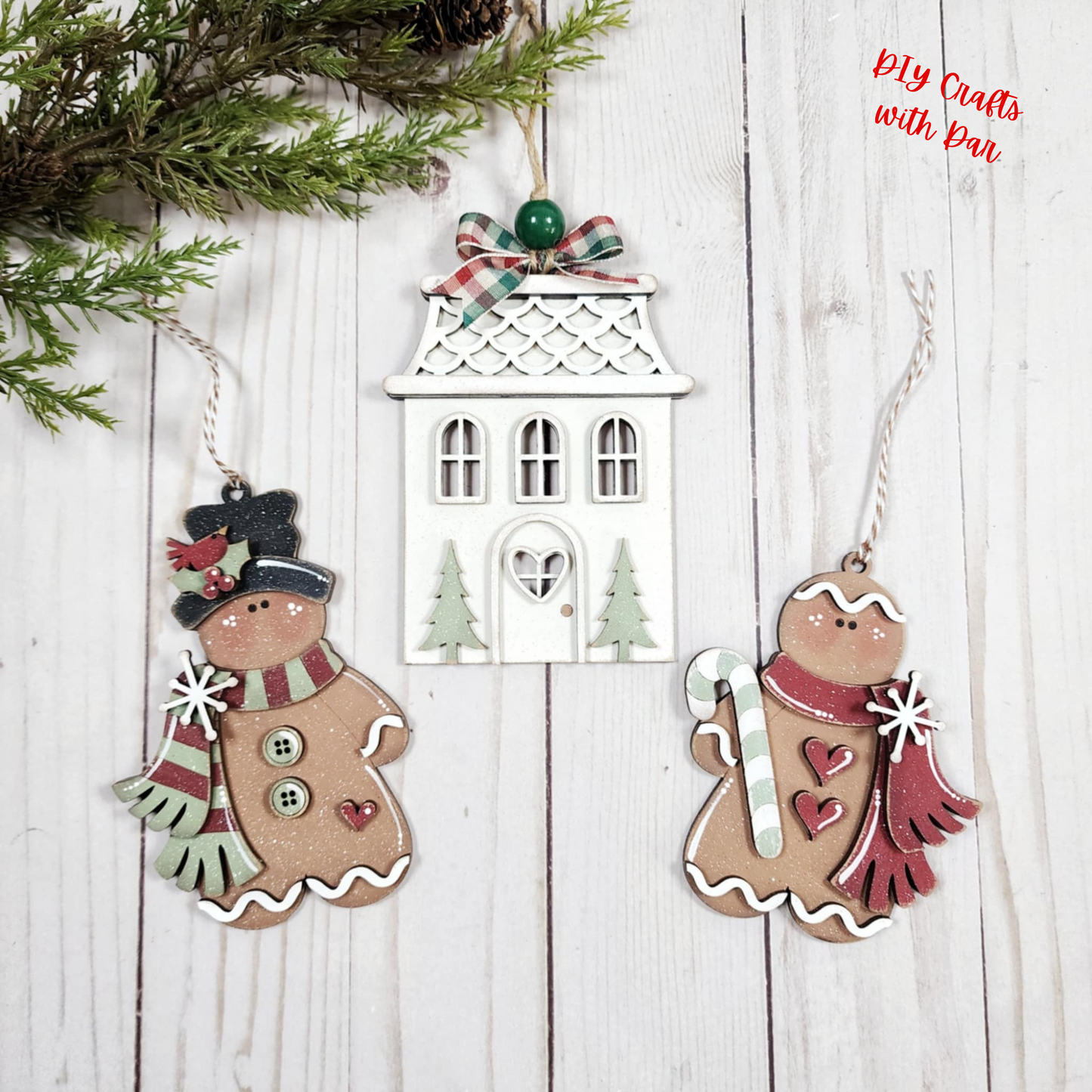 Day 10 - Christmas in July - Victorian Gingerbread Ornaments Cutouts - Ready for you to paint