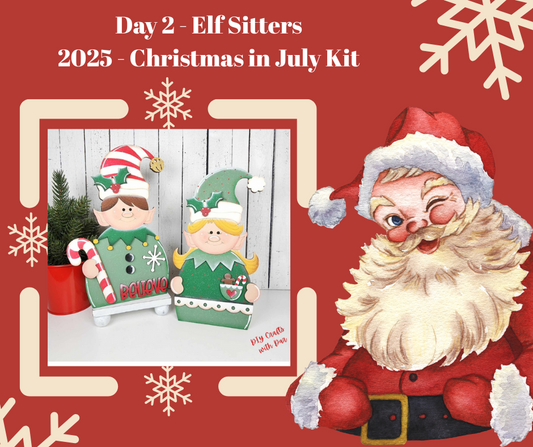 Day 2 - Christmas in July Kit - Elf Sitters - wood cutouts