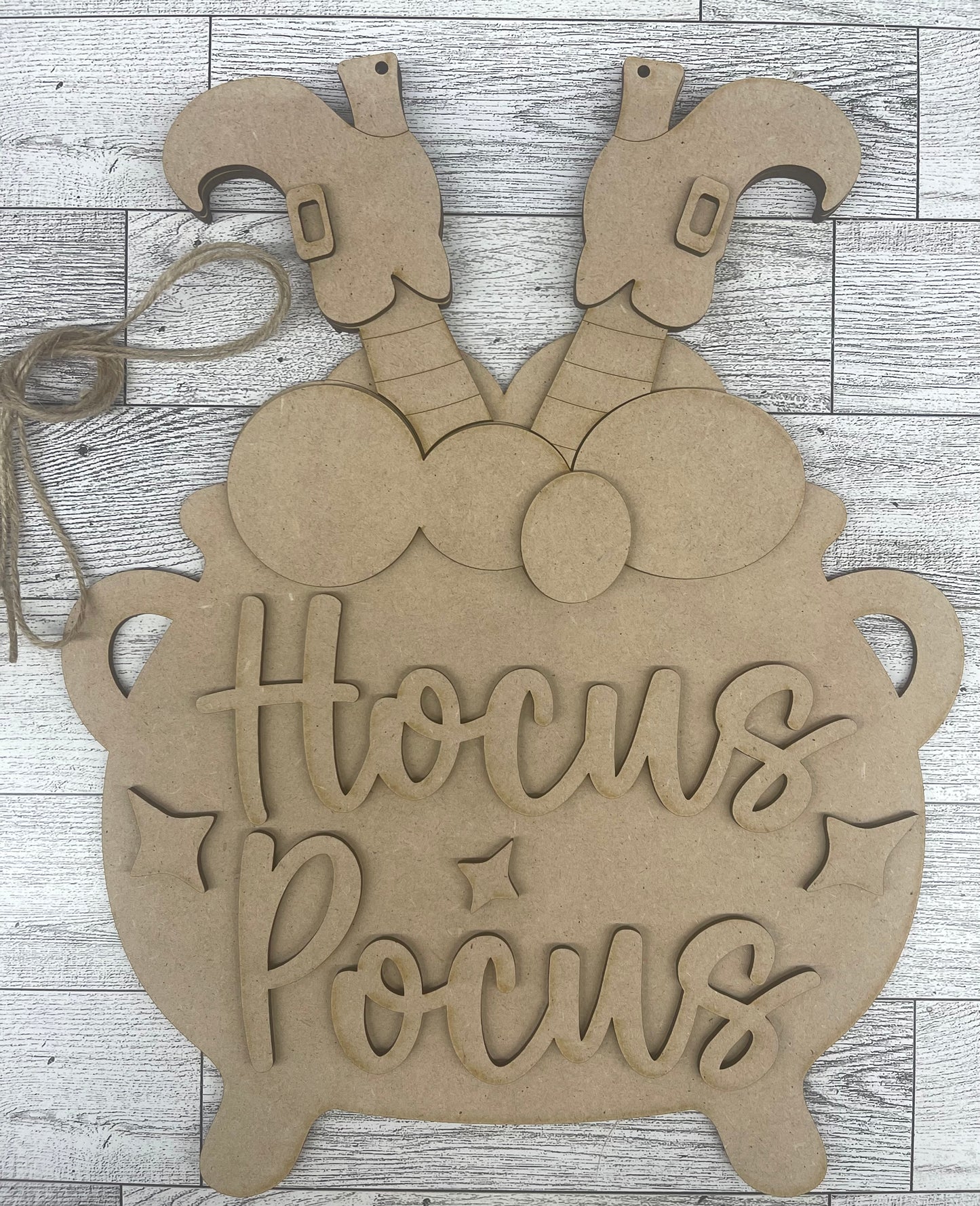 Halloween Cauldron Door Sign - unpainted cutouts ready for you to paint