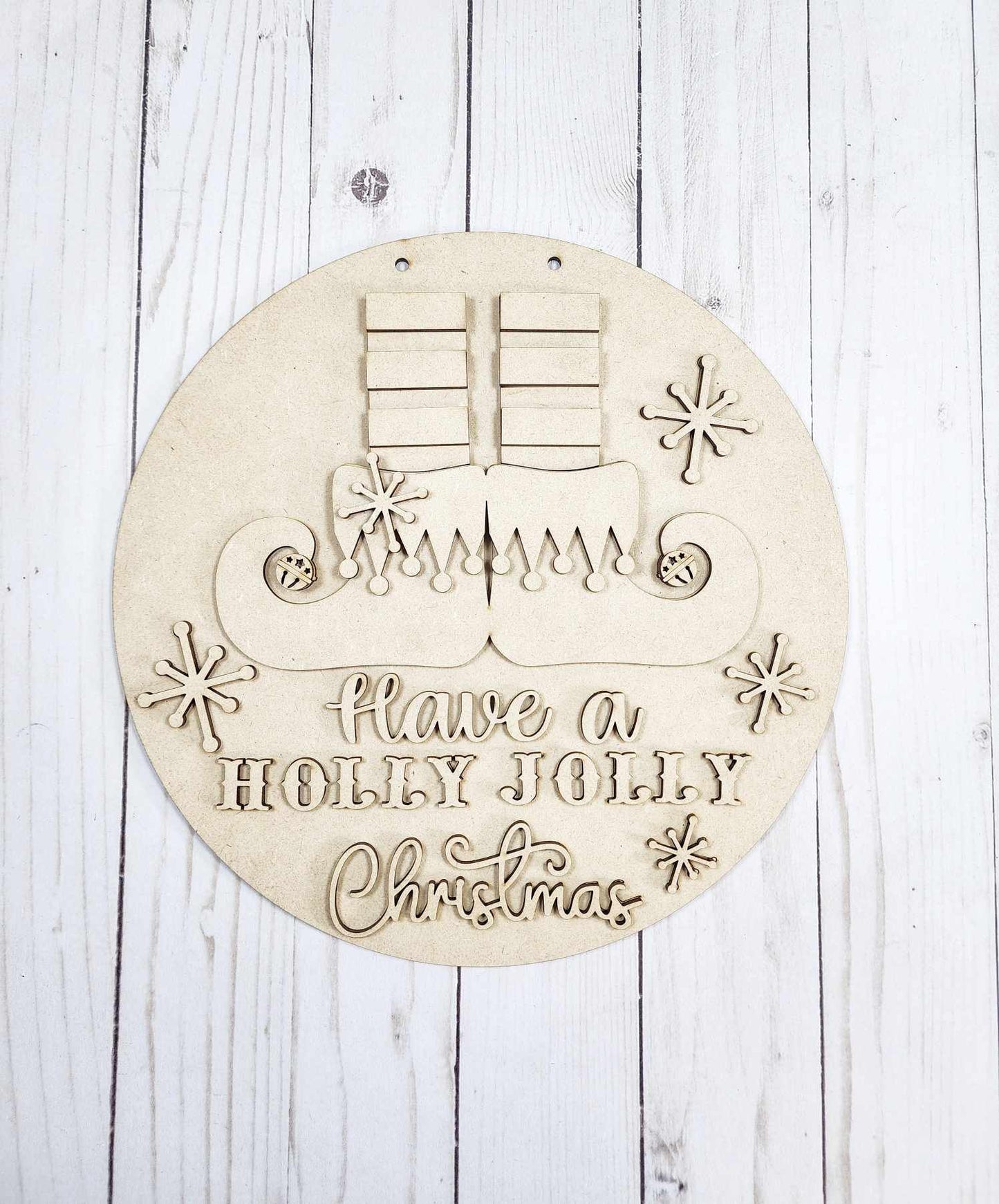 Day 6 - Christmas in July - Holly Jolly Christmas Door Sign - wood cutouts