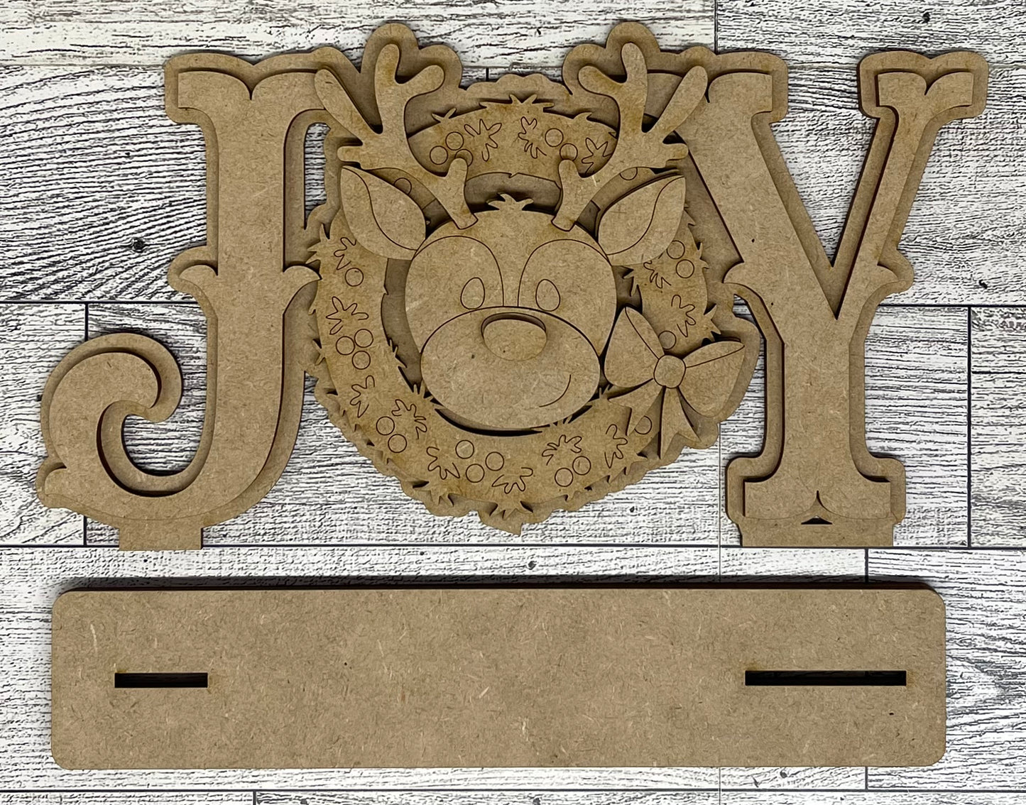 Both November 2025 Insert and blocks only - Hello Door Sign Insert and Reindeer Joy stander Kit- doesn't include the door sign House Ladder Blocks Only unpainted cutouts, Sign backer and house leaning ladder