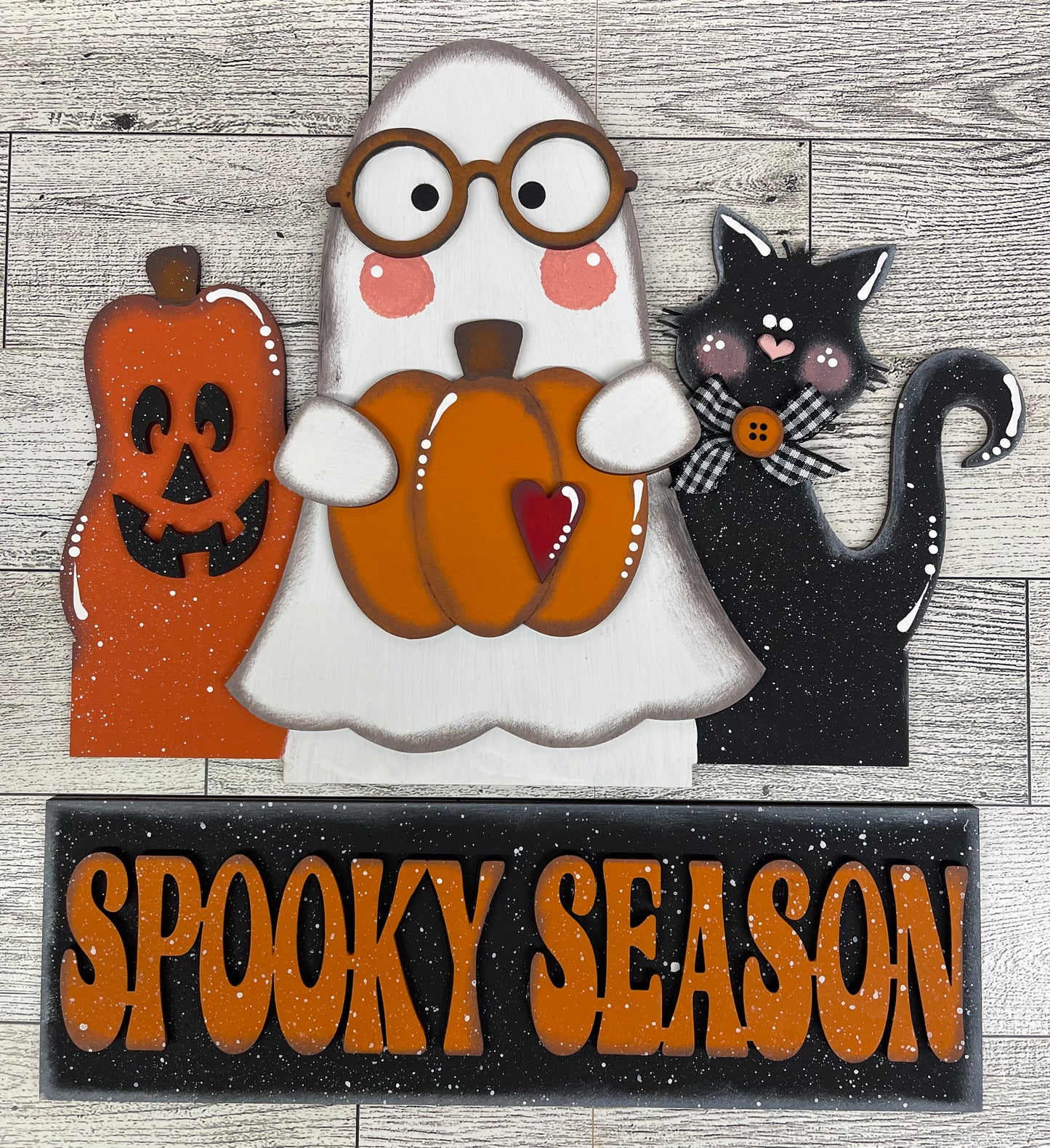 Halloween Boo Insert for Changeable Window Box unpainted wood cutouts, ready for you to paint
