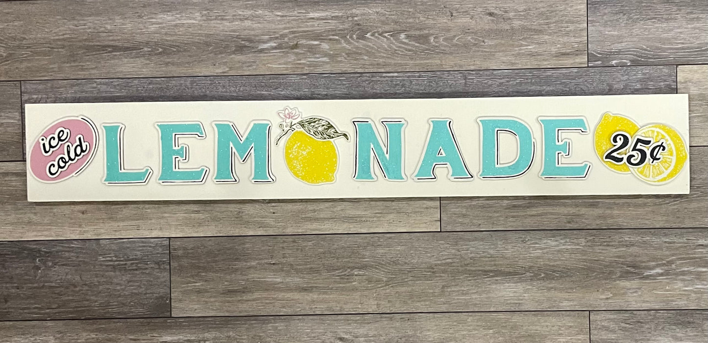 Lemonade sign Cutouts, unpainted wooden cutouts - ready for you to paint