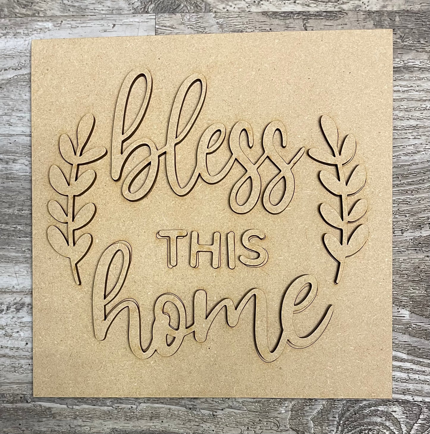 December monthly Everyday themed - Bless this Home unpainted kit