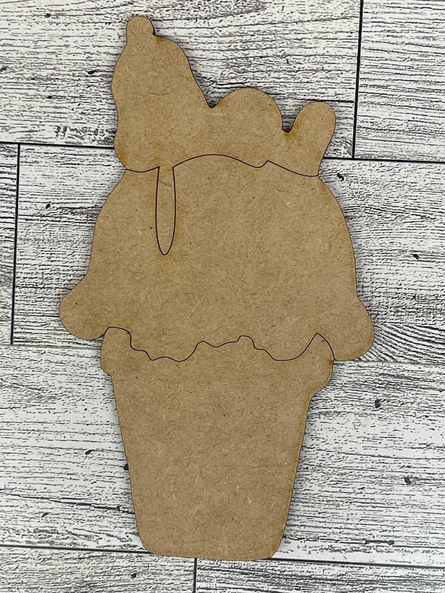 Snoopy Ice Cream Cone - Peanuts Gang Cutout unpainted wood ready for you to paint