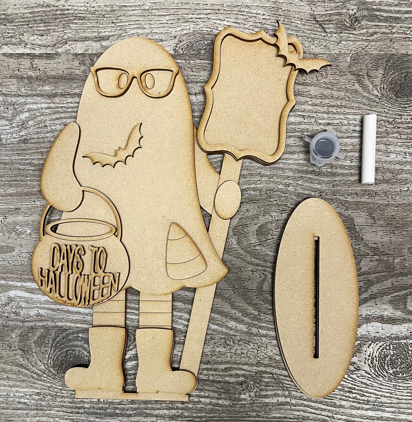 Halloween Ghost, Days to Halloween Sign DIY Kit - unpainted wood cutouts (Copy)