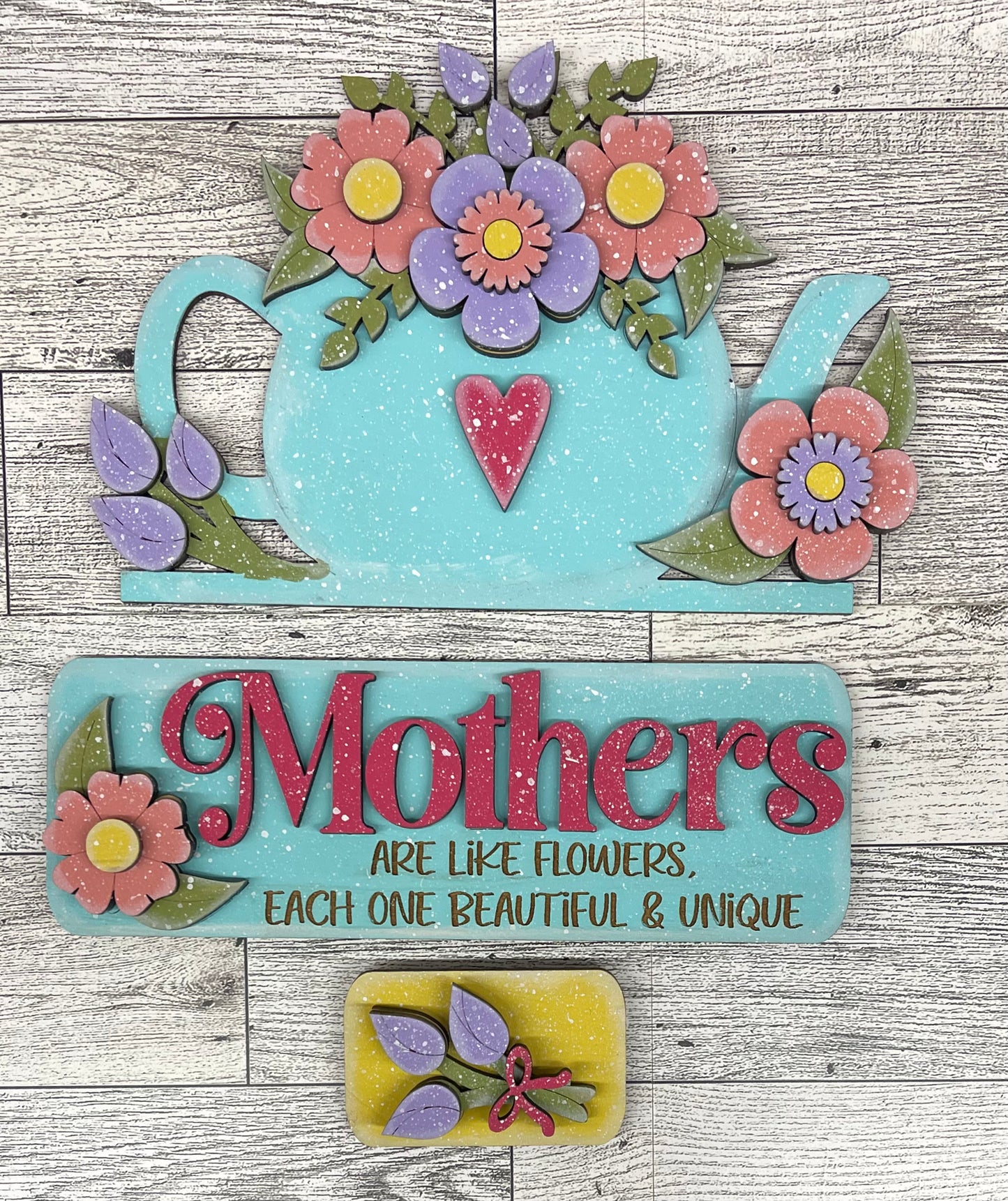 Mother’s Day Truck Insert cutouts - unpainted wooden cutouts, ready for you to paint