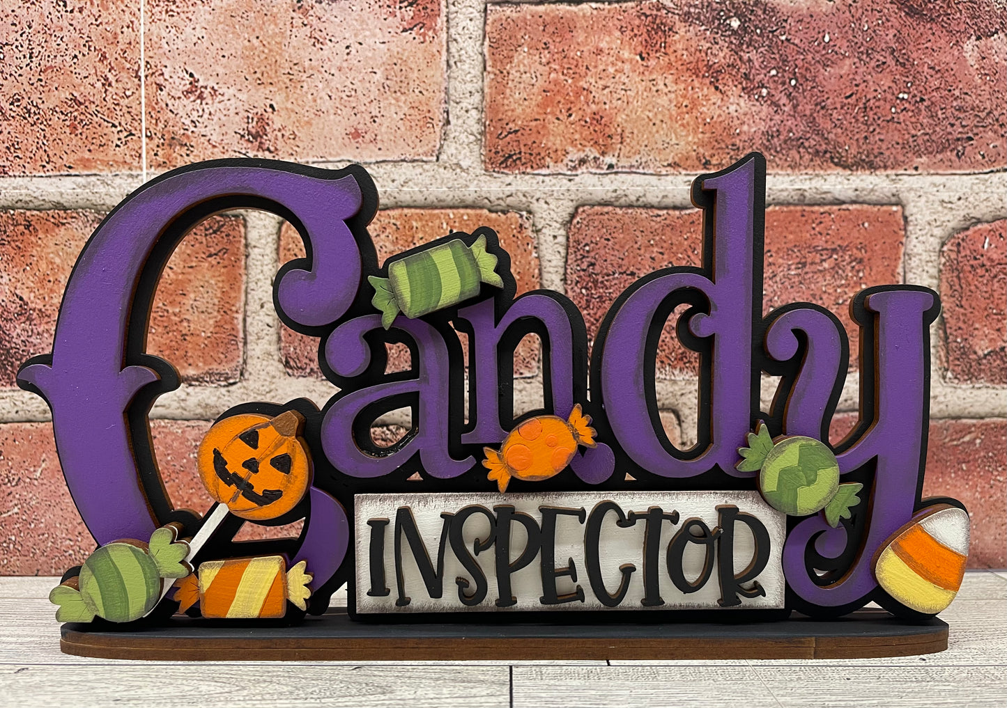 Candy Inspector word Stander - unpainted cutouts, ready to paint