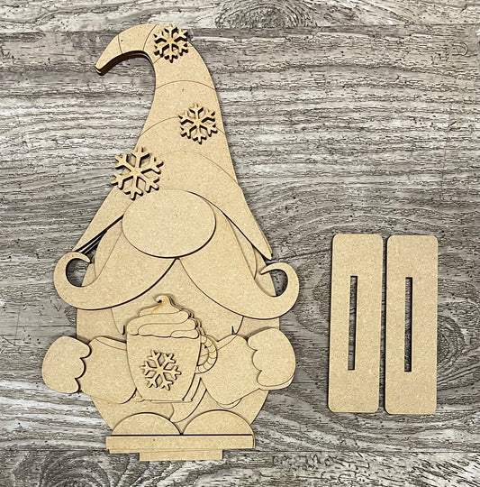 Hot Cocoa Gnome unpainted cutouts