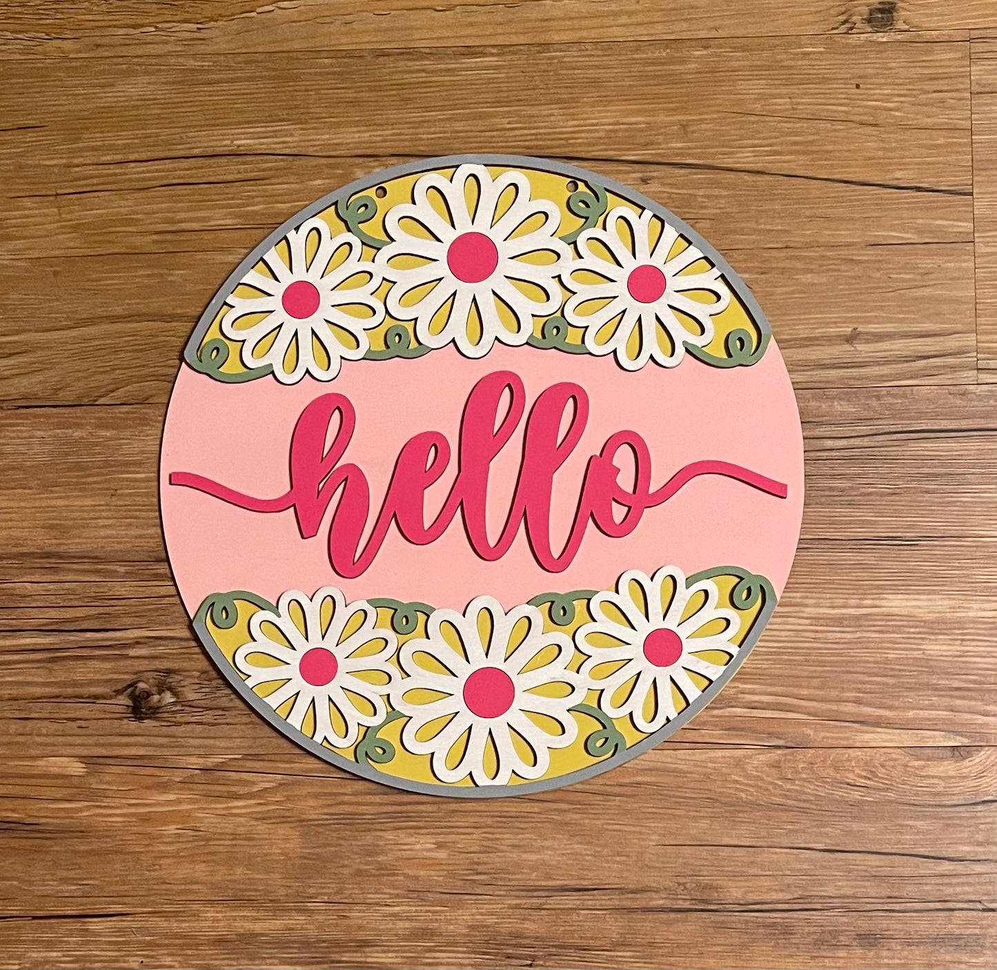 Sunflower - Daisy Door Sign Kit, DIY Kit - unpainted wood cutouts