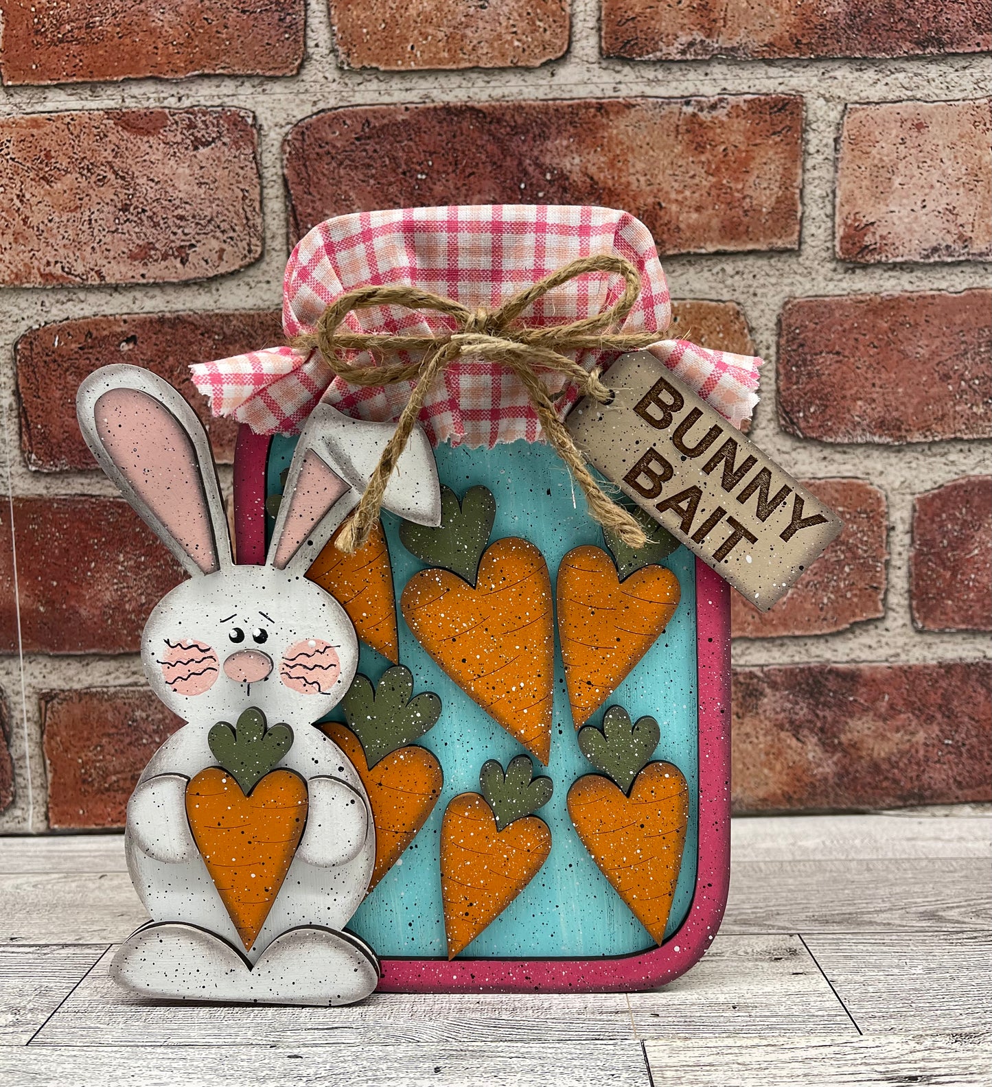 Bunny Bait Mason Jar Kit - Wood Cutouts unpainted ready for you to paint