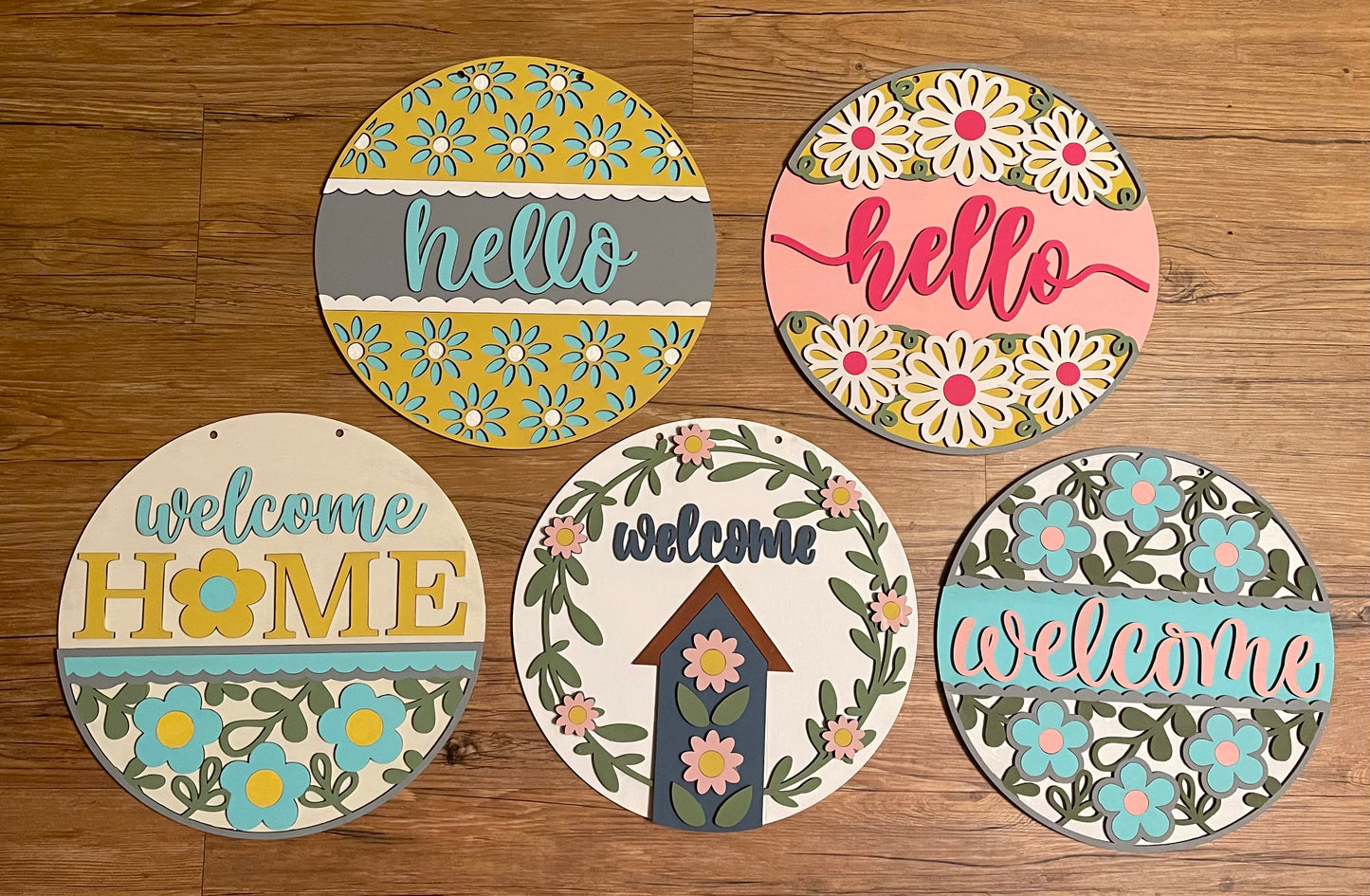 Sunflower - Daisy Door Sign Kit, DIY Kit - unpainted wood cutouts