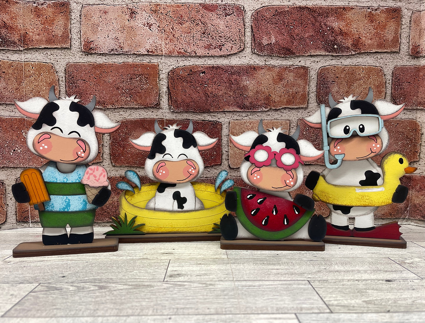 Summer Dairy Cow Standers - unpainted wooden cutouts, ready for you to paint