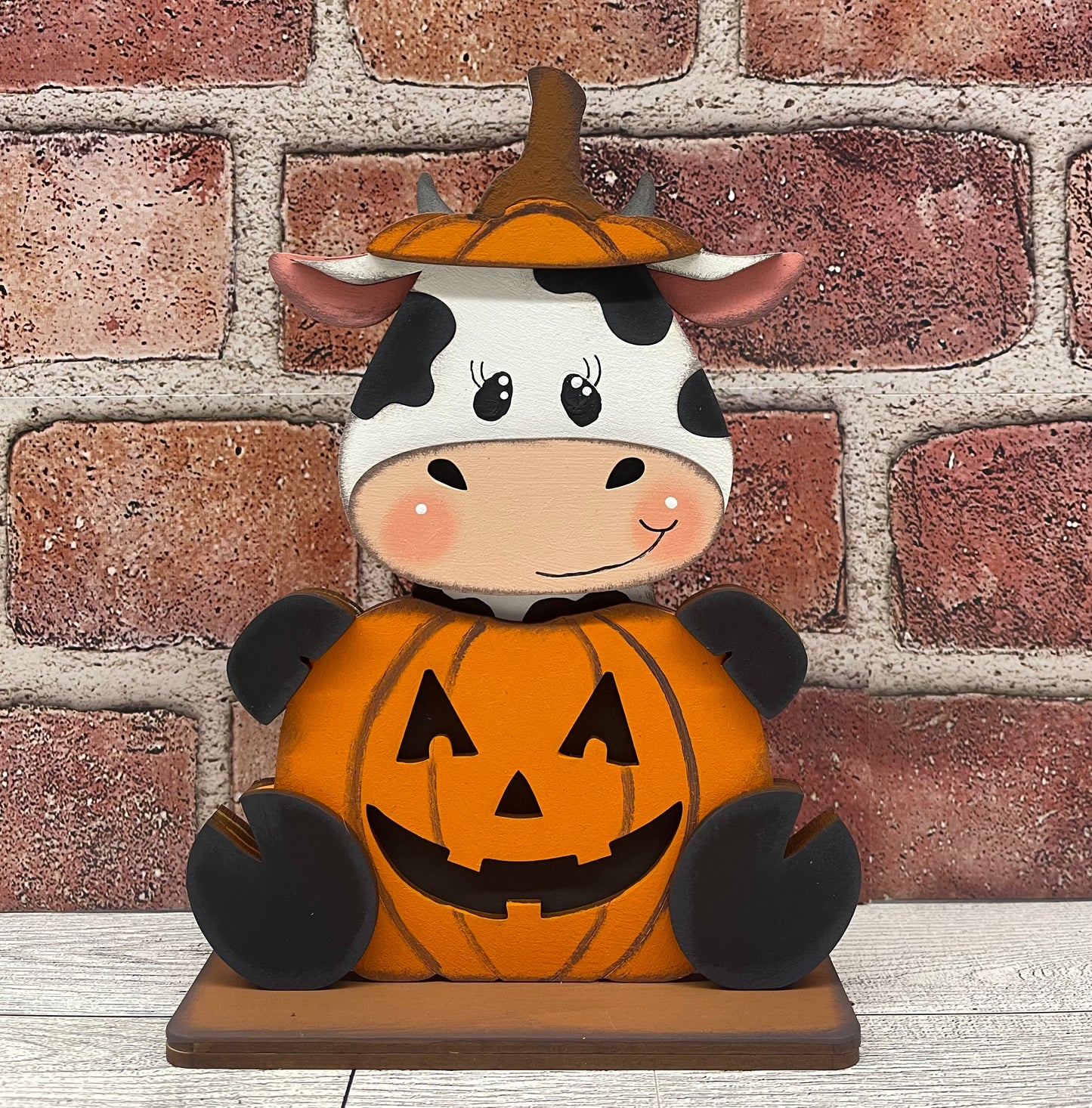 Halloween Cow with Pumpkin Stander - unpainted cutouts, ready to paint