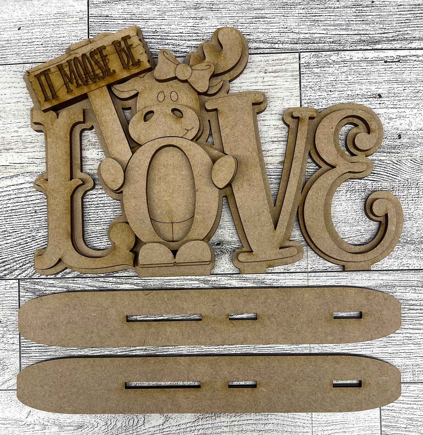 It Moose be Love, cutout, unpainted wooden cutout, ready for you to paint