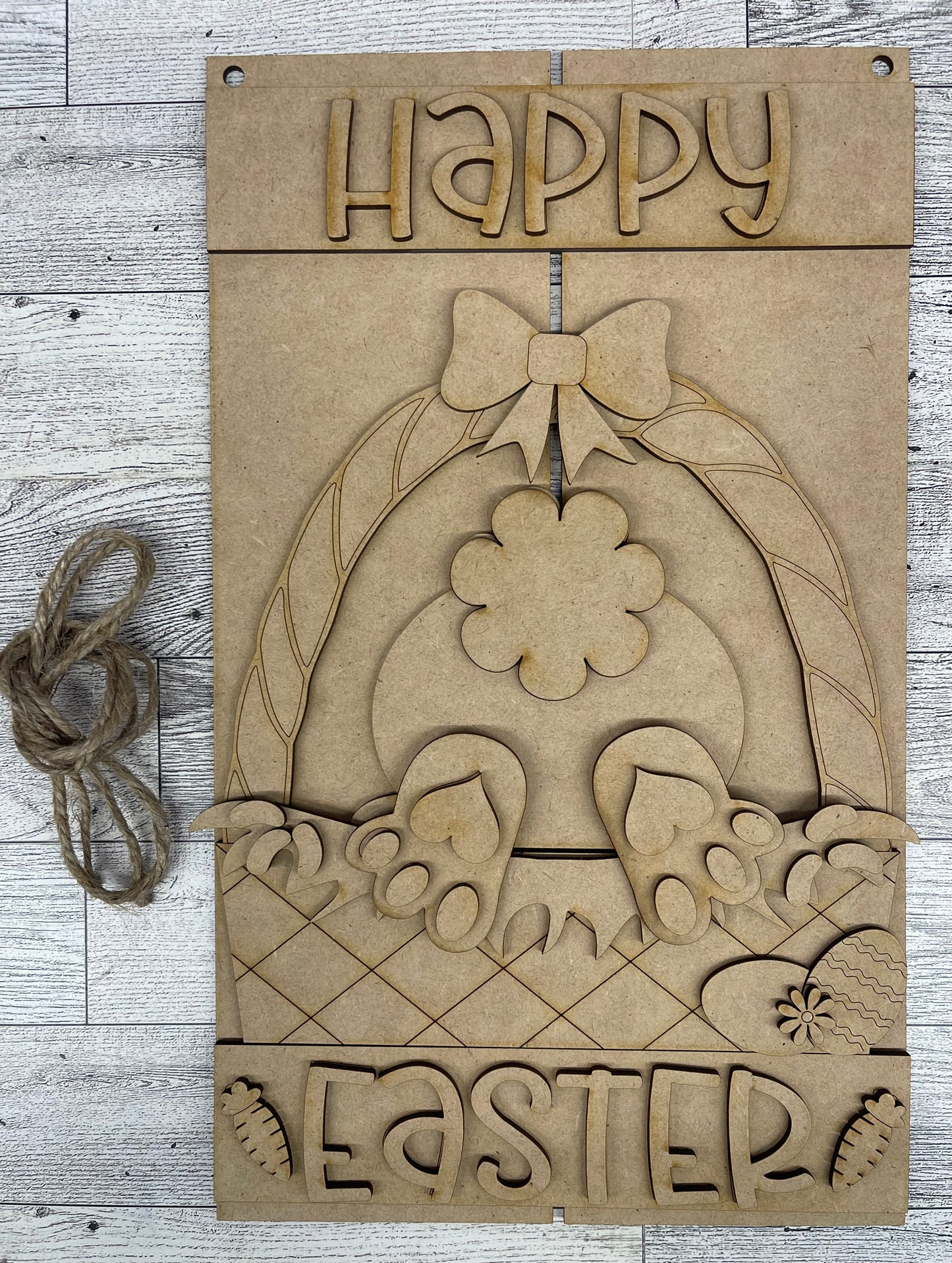 Happy Easter Bunny Butt Pallet Sign unpainted cutouts
