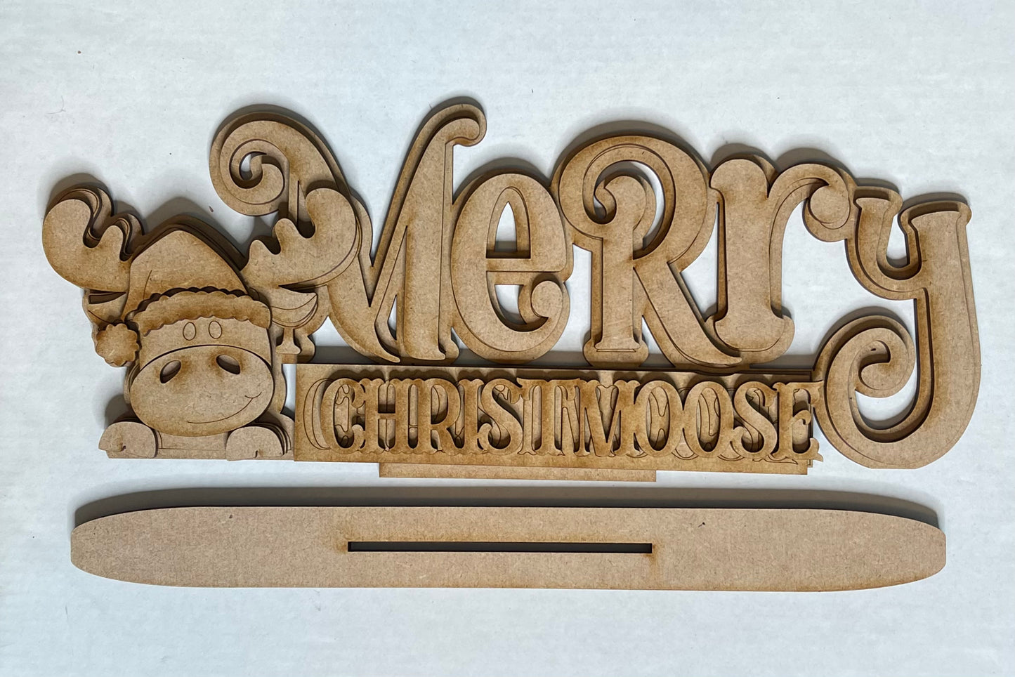 Merry Christmoose Word Stander unpainted cutouts