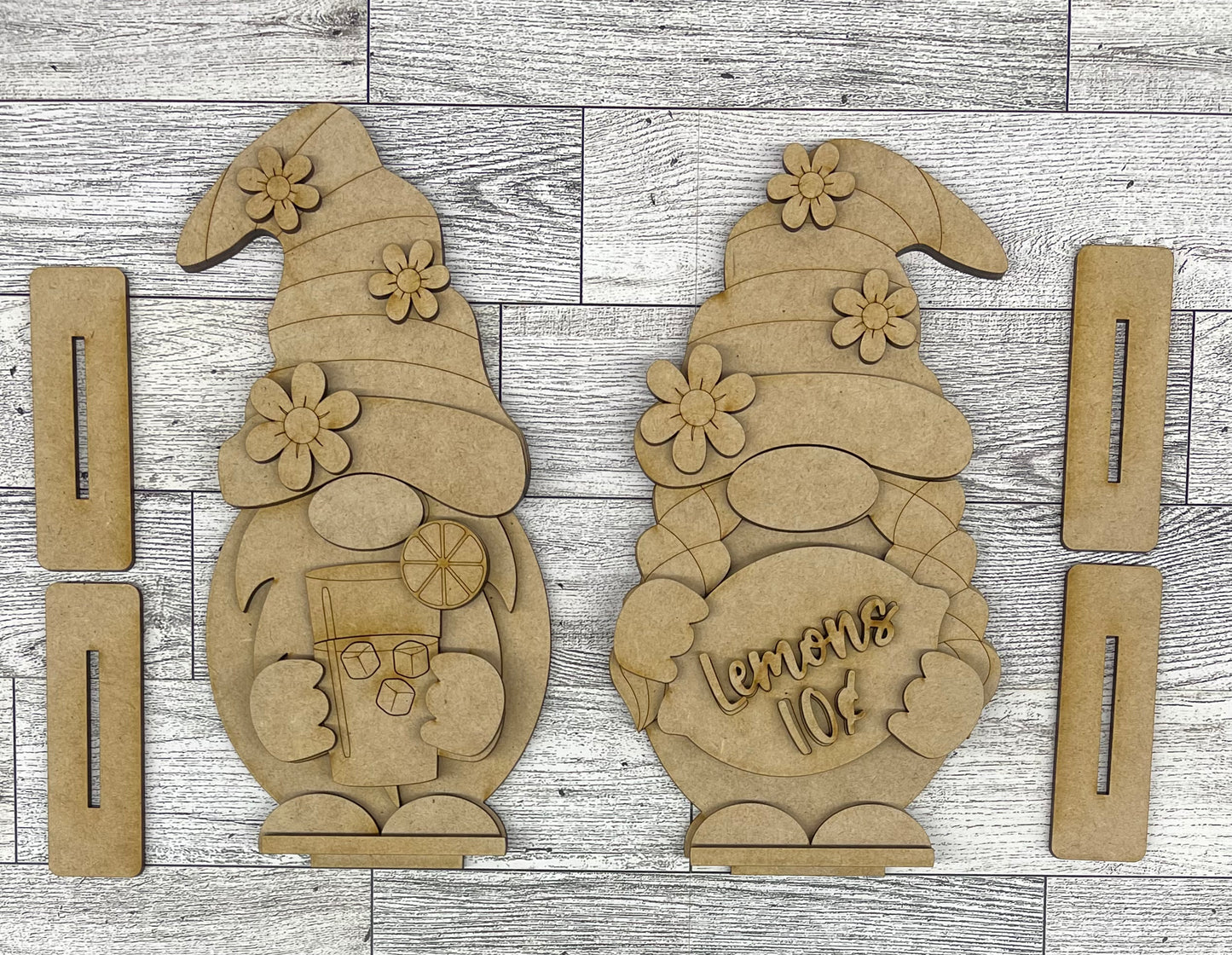 Lemon Boy or Girl Gnome cutout, unpainted wooden cutout - Ready for you to paint