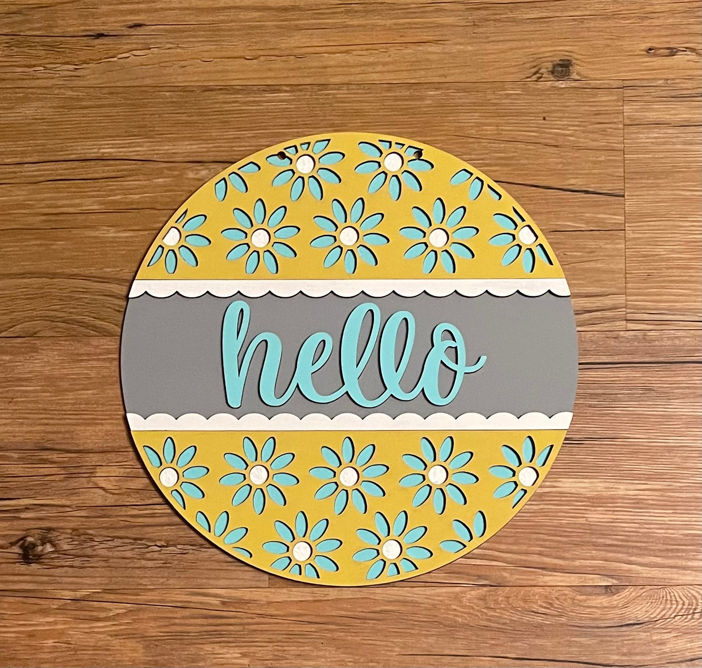 Sunflower - Daisy Door Sign Kit, DIY Kit - unpainted wood cutouts