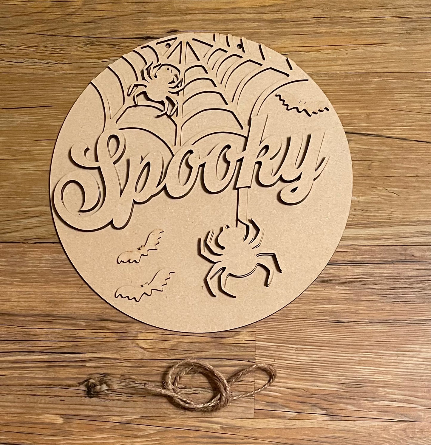 Spooky Halloween Door Sign Kit, DIY Kit - unpainted wood cutouts ()