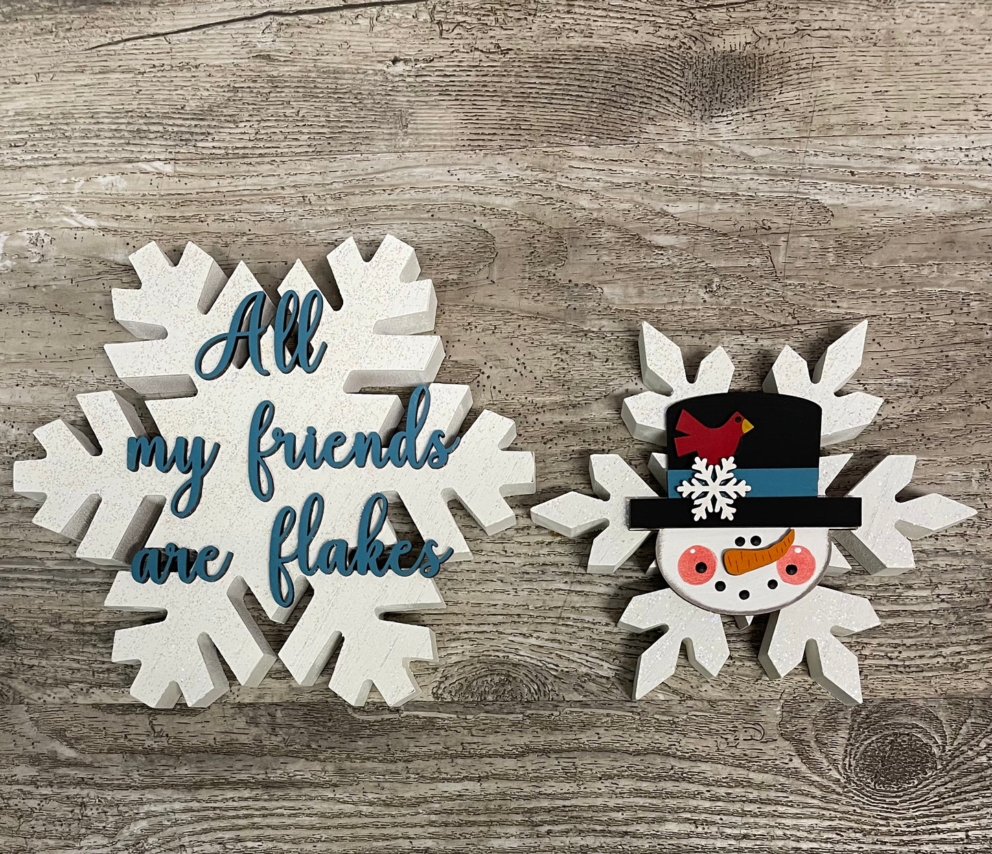 All my Friends are Flakes wood pieces only, unpainted wood cutouts, ready for you to paint
