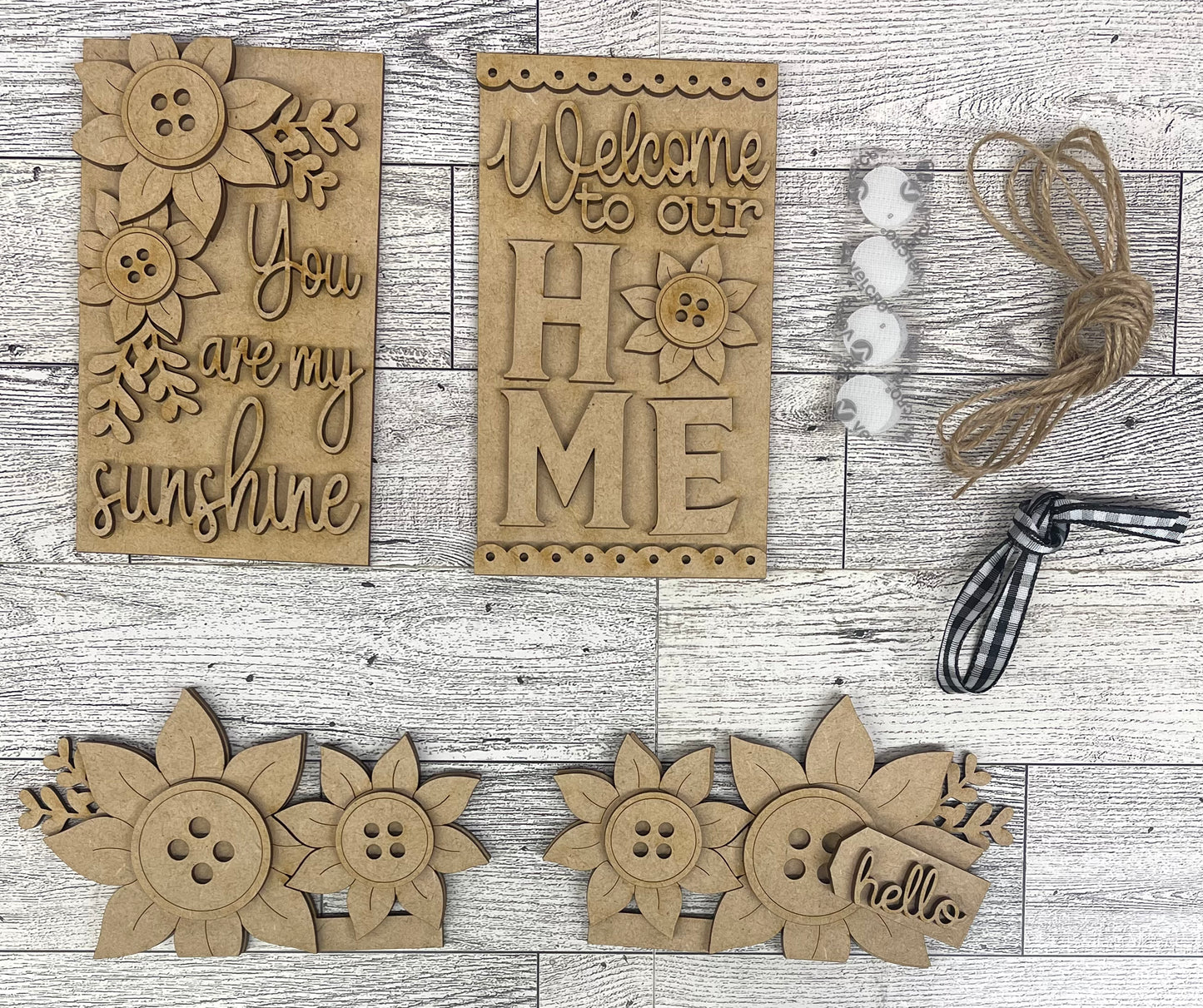 You are my Sunshine Insert for the Cottage Cabinet - unpainted wooden cutouts, ready for you to paint