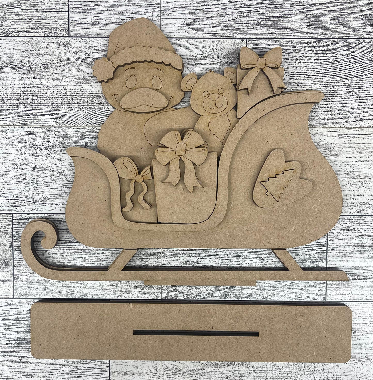 2026 2nd Day of Christmas in July - Christmas Duck Sleigh Stander -unpainted cutouts, ready to paint