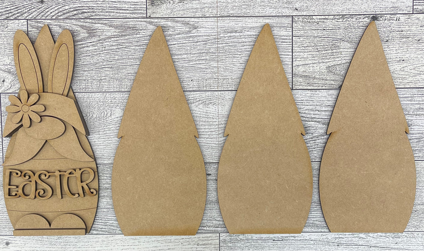 Chunky Valentine’s, St. Patricks, Easter Gnome trio- wood cutouts, unpainted ready for you to paint