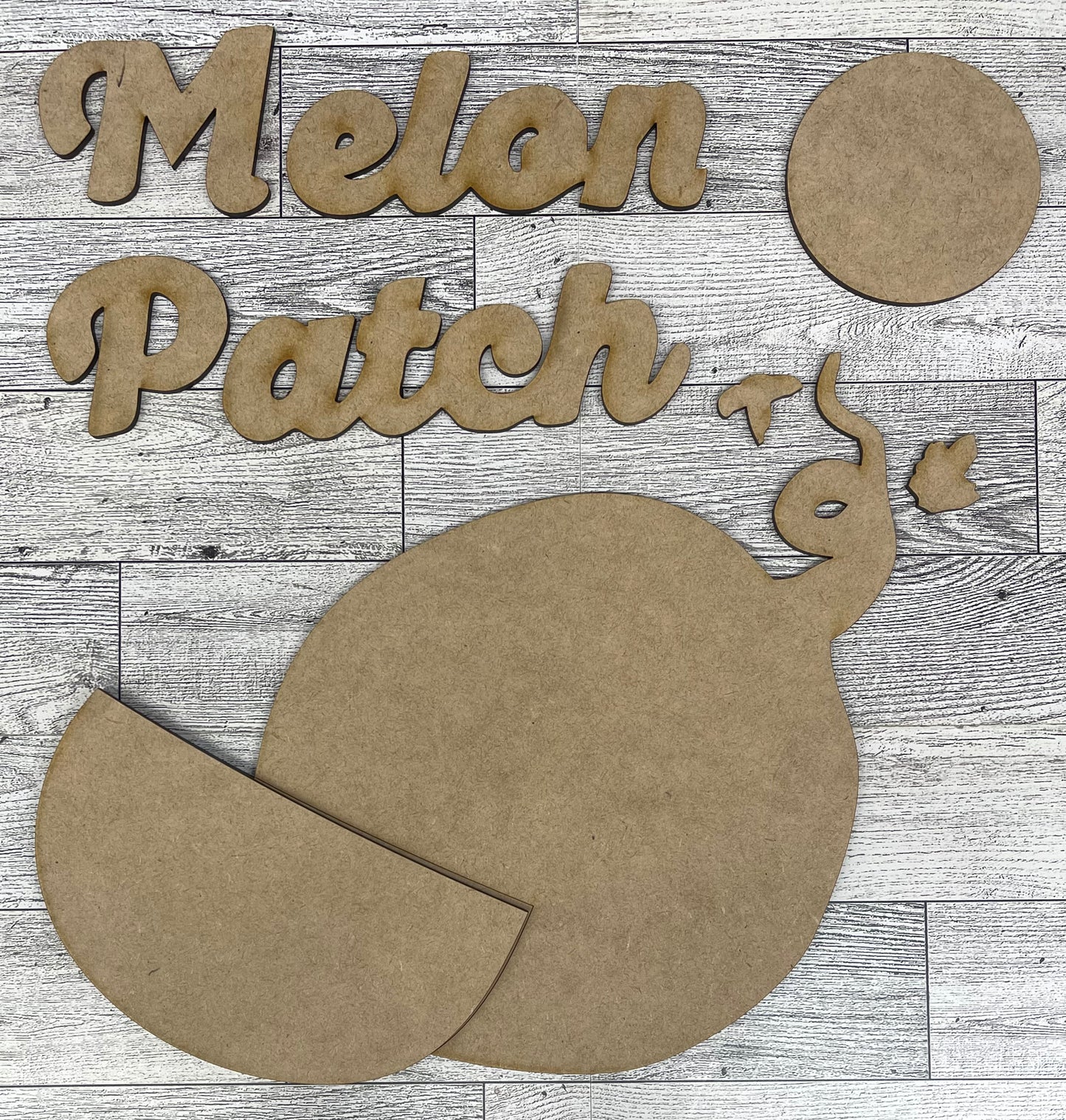 Melon Patch pick your own - Unfinished wooden cutout piece, backer sign not included