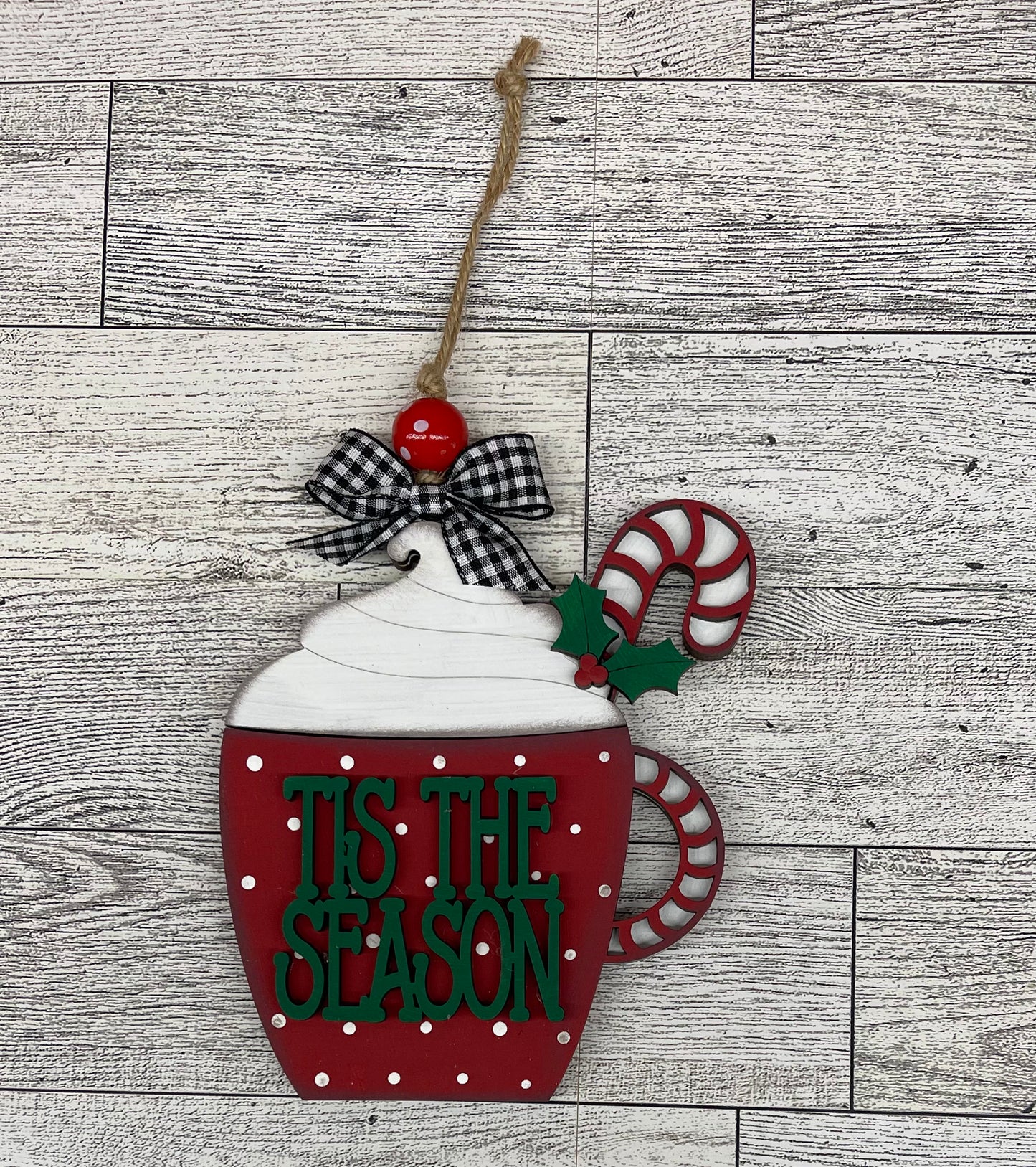 Hot Cocoa Ornaments - wood ornament cutout, unpainted ready for you to finish