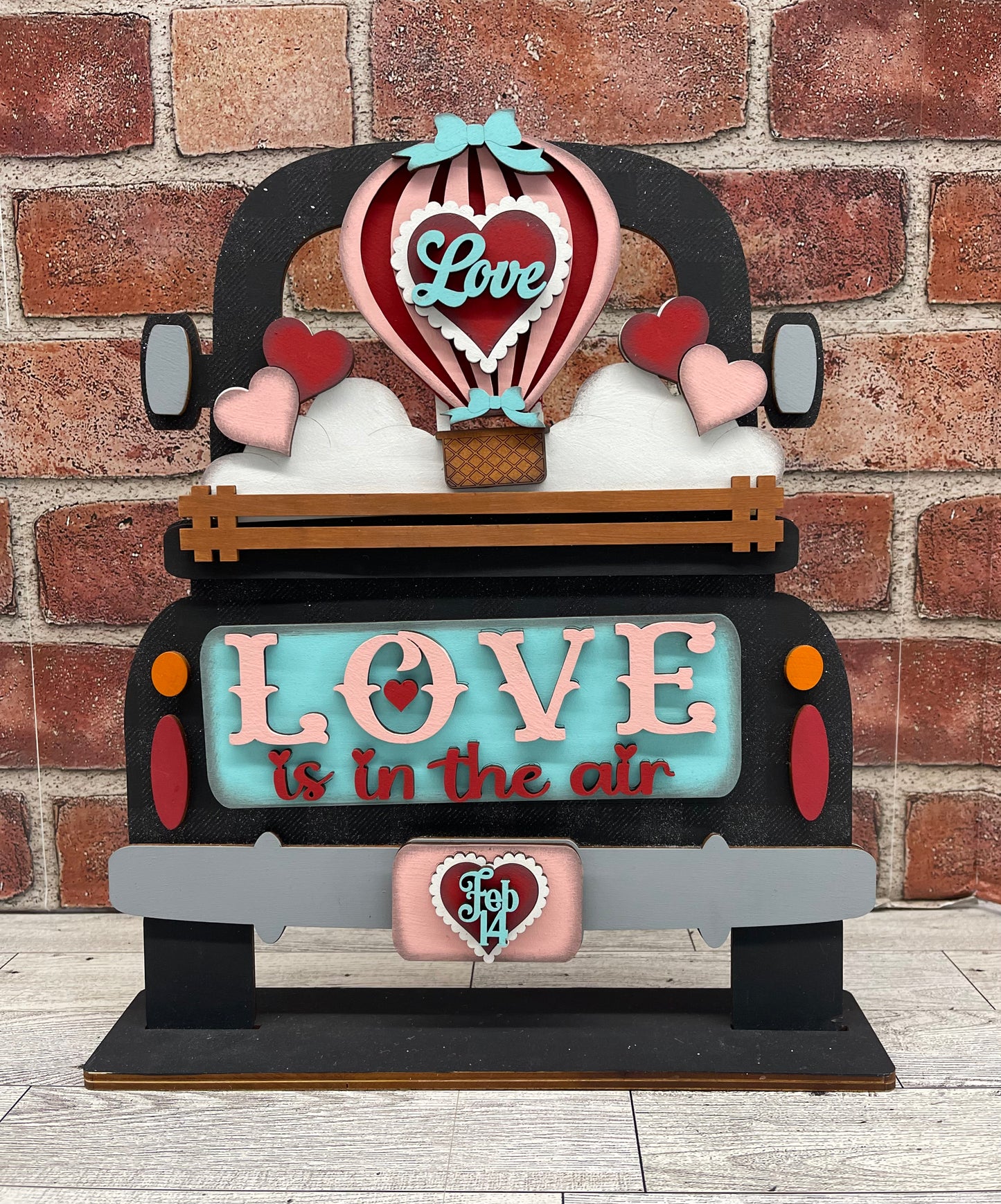 Love is in the Air Valentine’s Day Truck insert only, unpainted wood cutouts, ready for you to paint, does not include truck