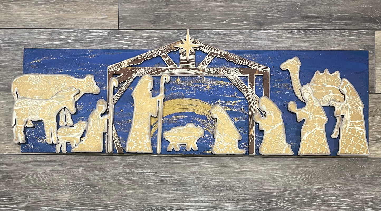 Nativity kit wood cutouts, unpainted ready for you to paint, backer not included