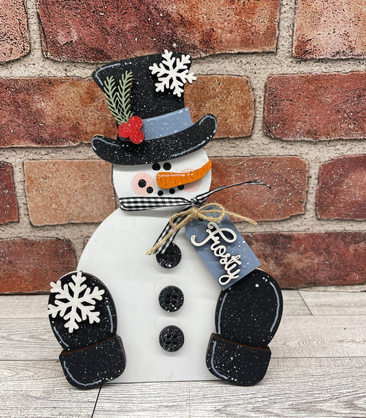 Large Snowman sitter wood cutouts, unpainted ready for you to paint