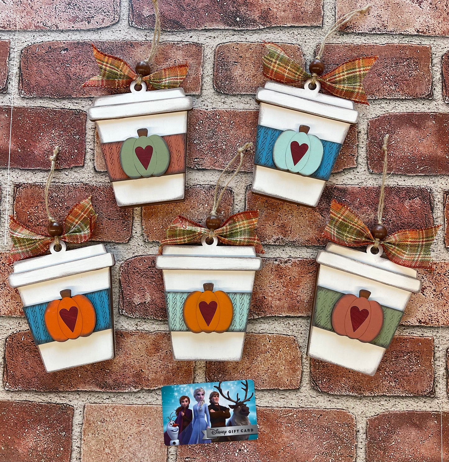 Pumpkin Latte Gift Card Holder DIY Kit - unpainted wood cutouts