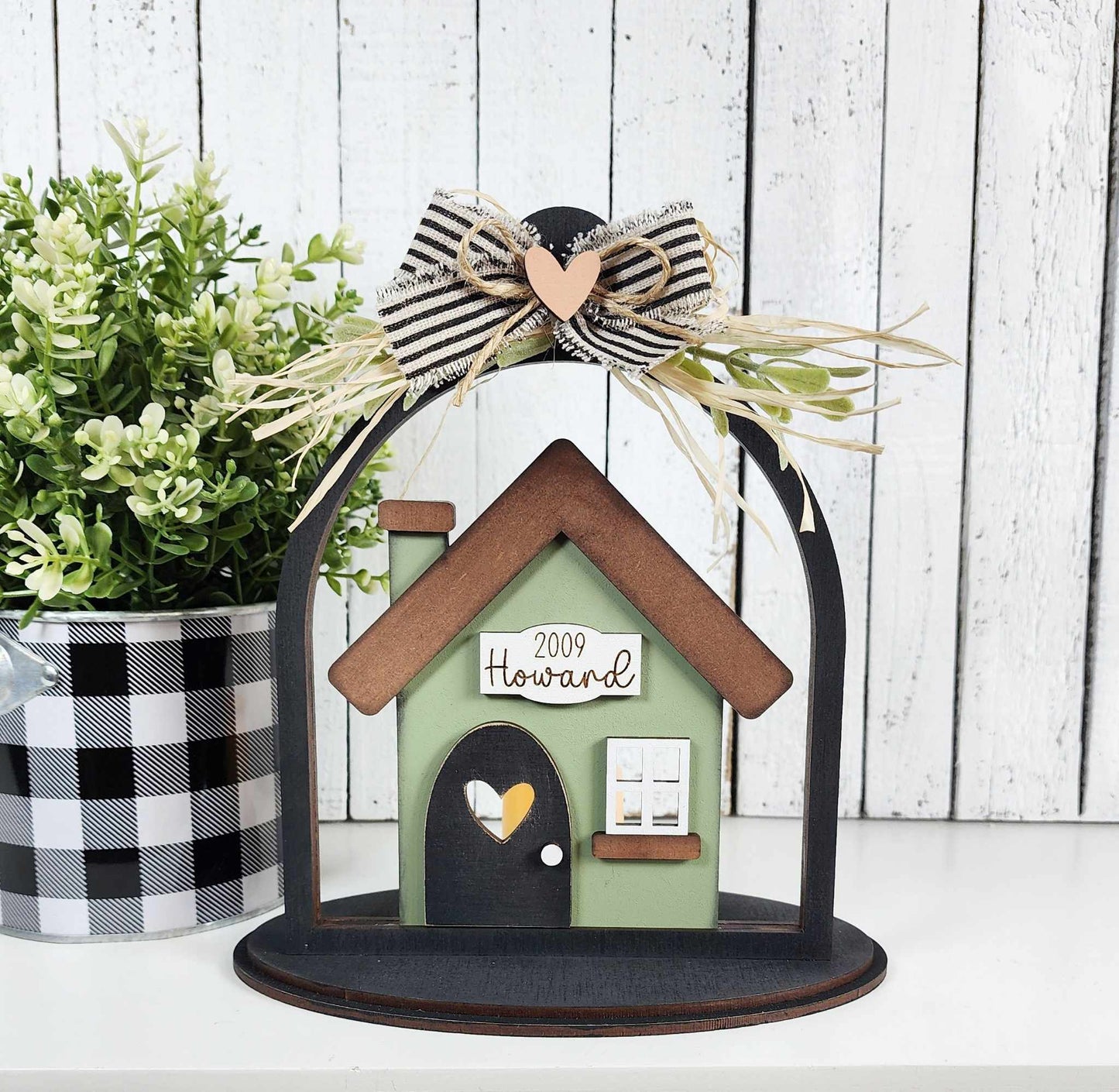 Family Home - House and Cloche cutouts - unpainted wooden cutouts, ready for you to paint