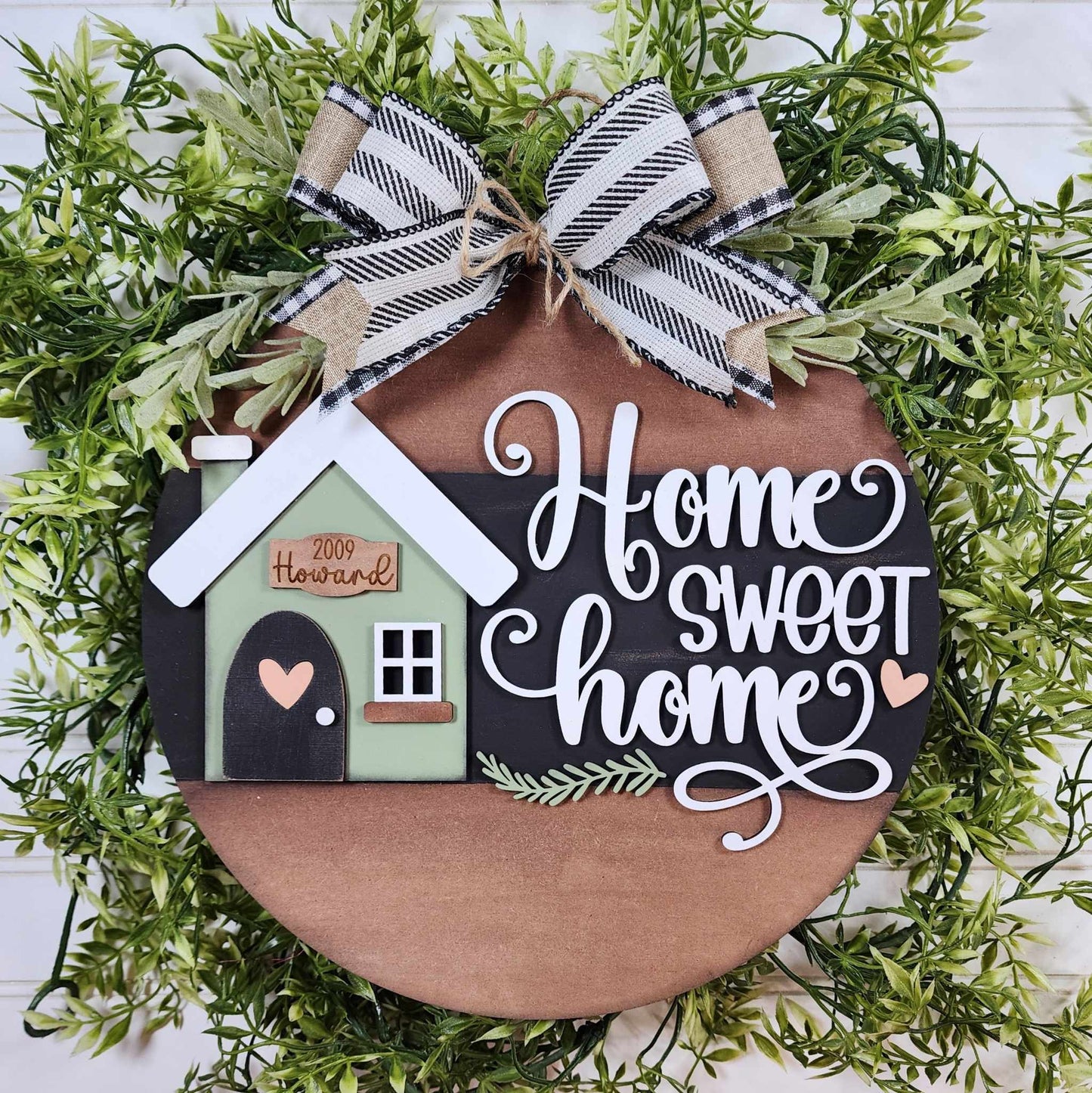 Family Home door sign - unpainted wooden cutouts, ready for you to paint