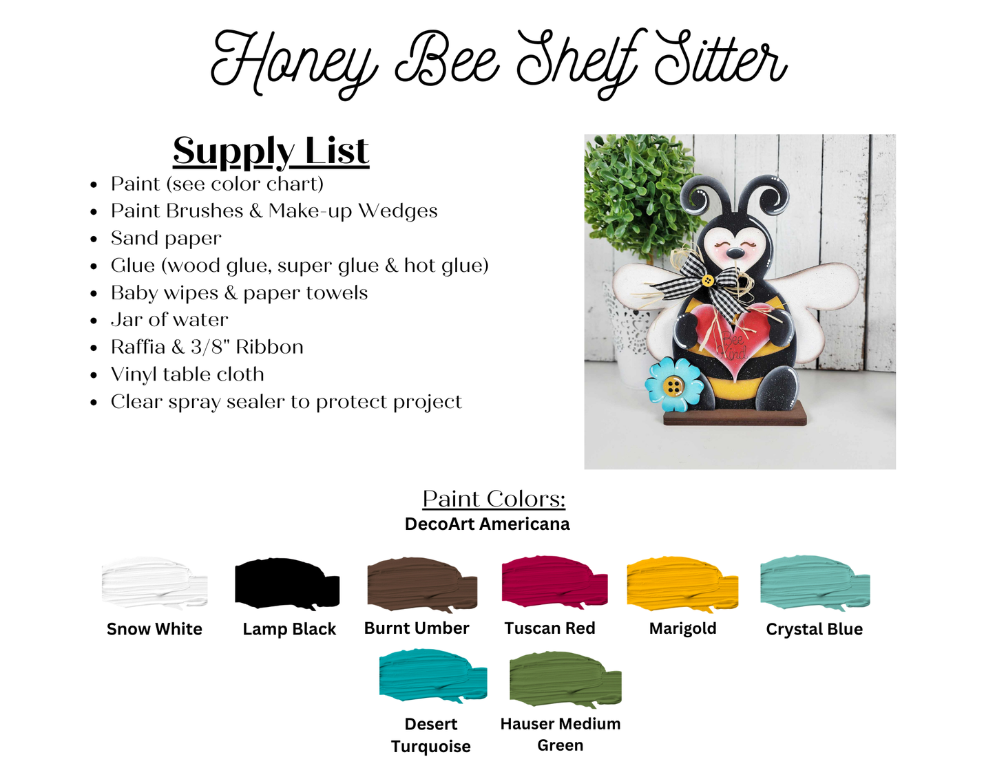 Hello Honey Collection Bee, Bee Hive and Bee Humble & Kind Word Stander - unpainted cutouts