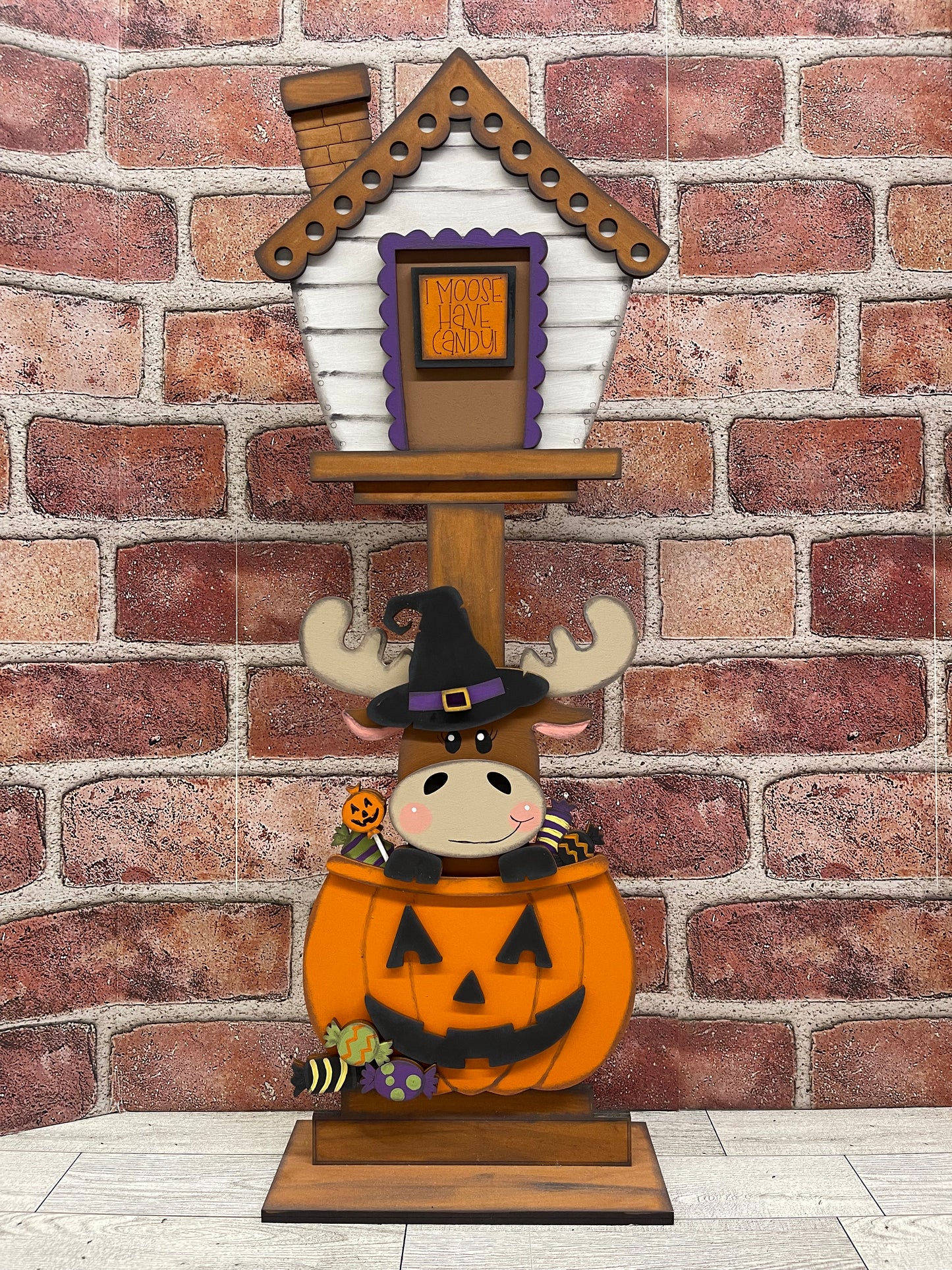 Moose Halloween Birdhouse Insert - unpainted cutouts, ready to paint